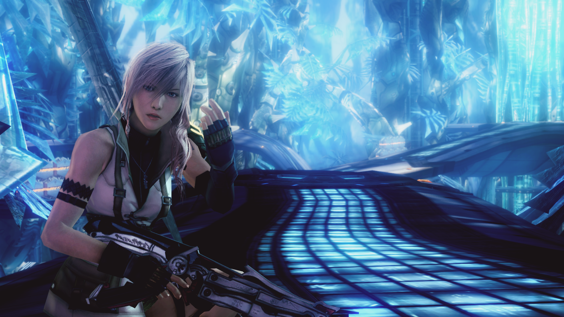 Video Games Final Fantasy Xiii Claire Farron Long Hair Weapon Lightning Xiii Cyan 1920x1080