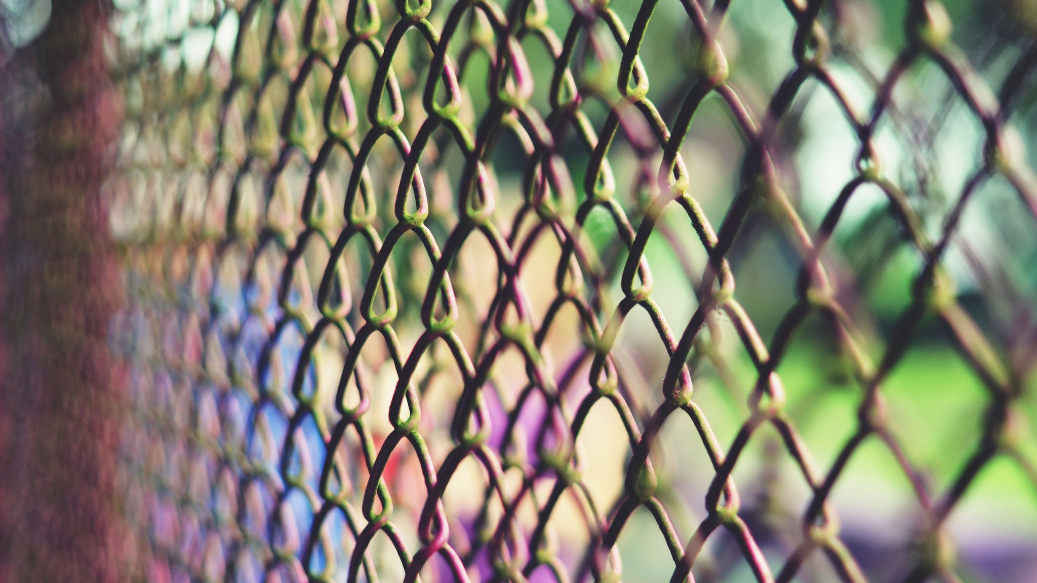 Fence Chain Link Depth Of Field Metal 2048x1152