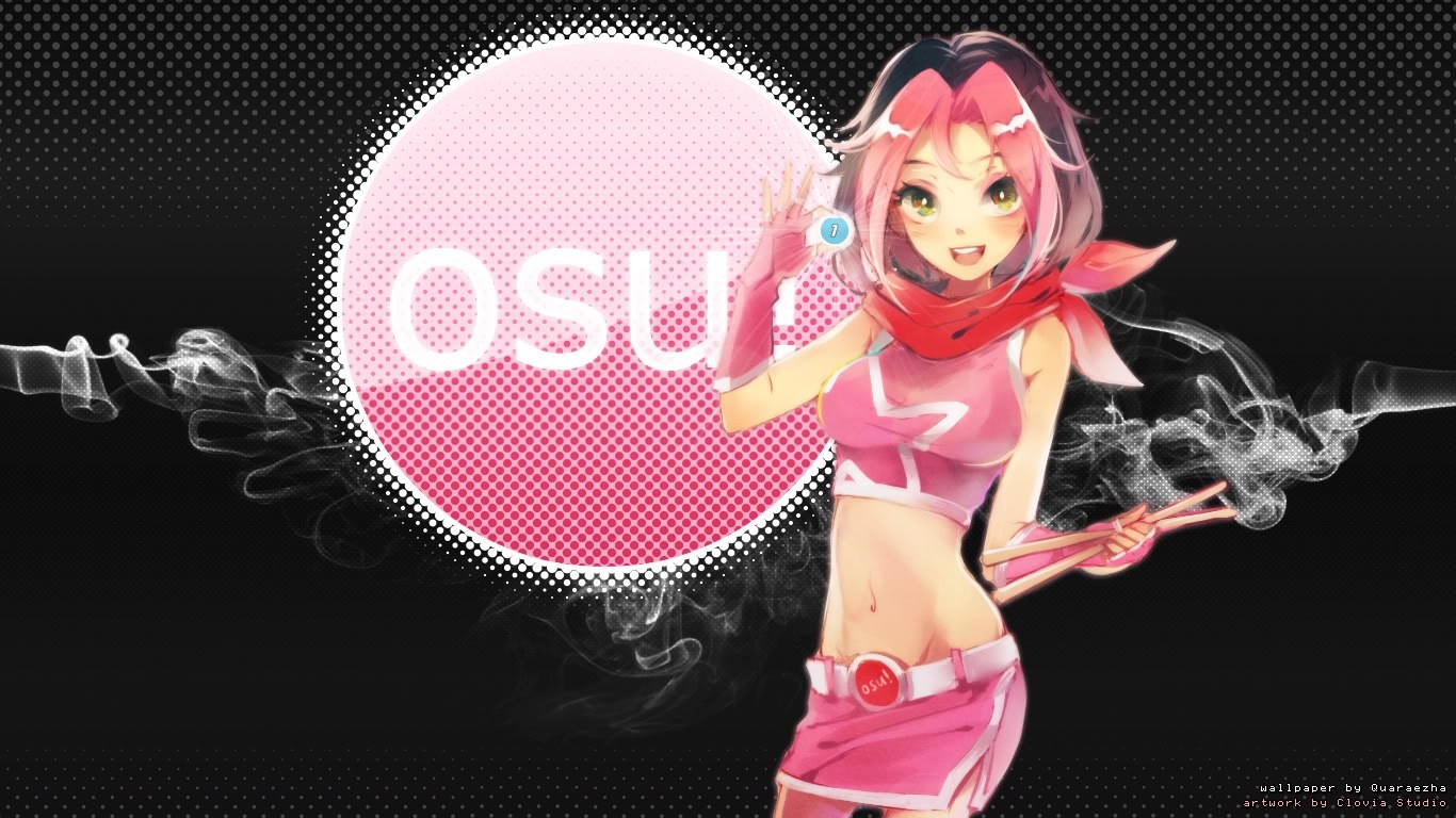 Osu Pippi Anime Girls Anime Pink Hair 1366x768