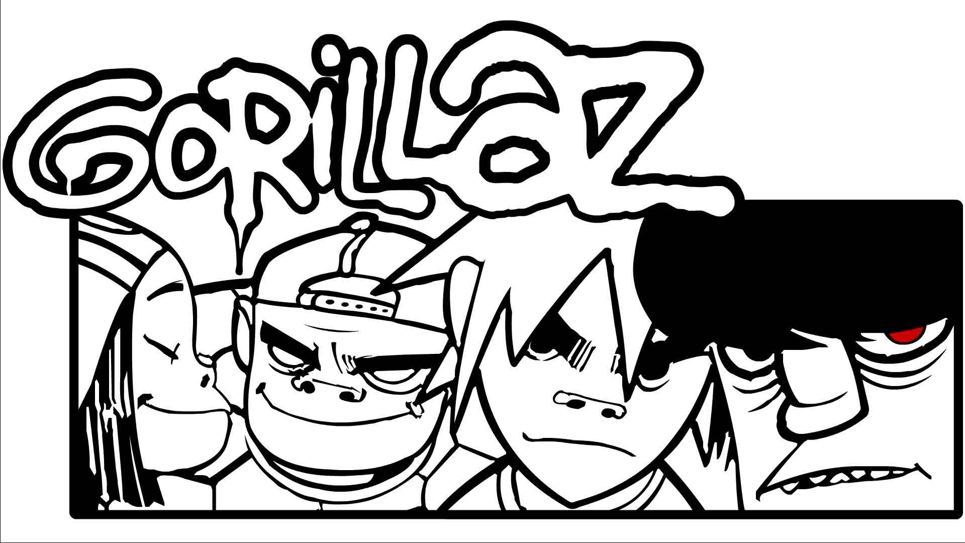 Gorillaz Noodle Russel Hobbs 2 D Murdoc Niccals Jamie Hewlett Music Band 1920x1080