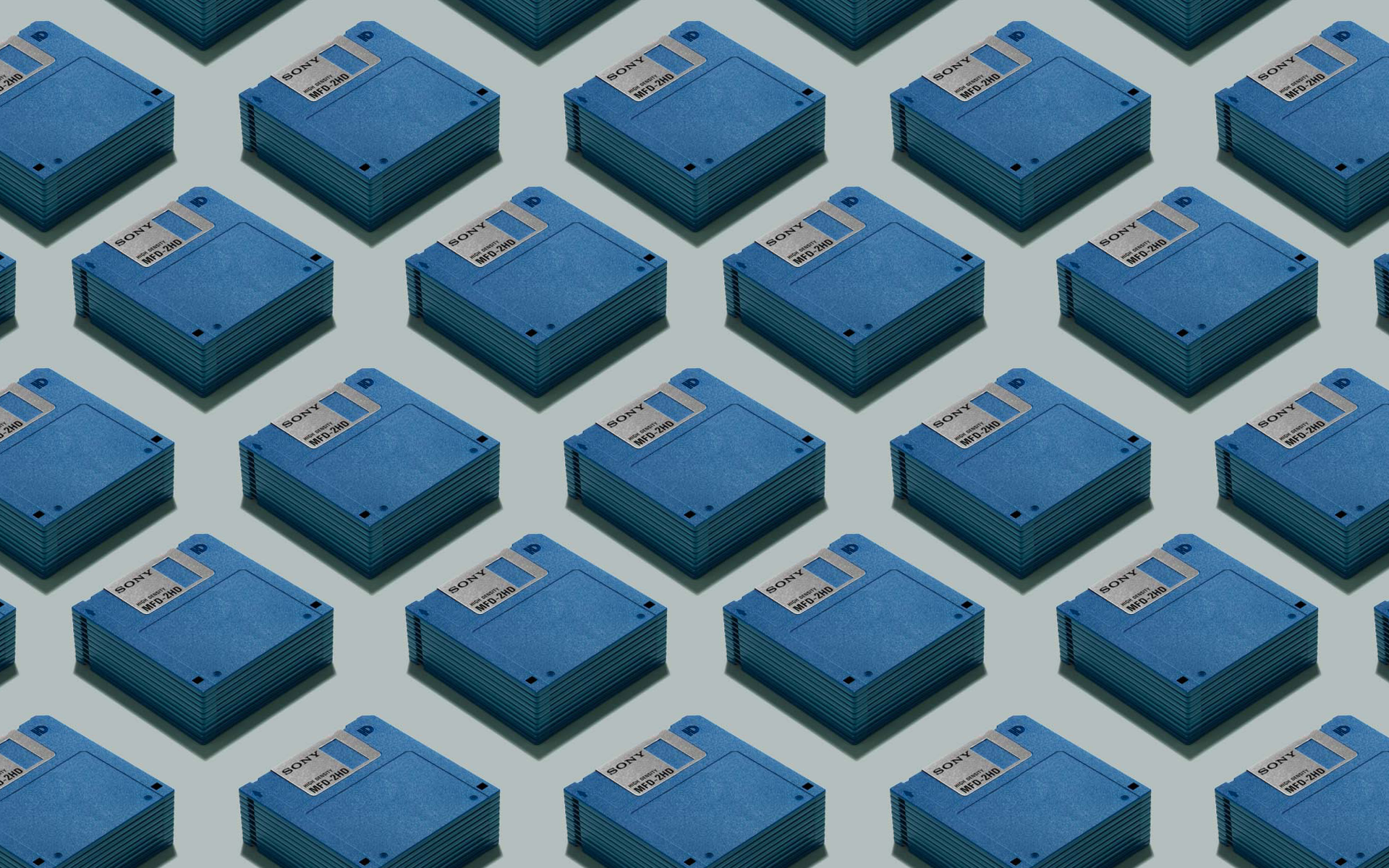 Blue Floppy Disk Computer 1920x1200