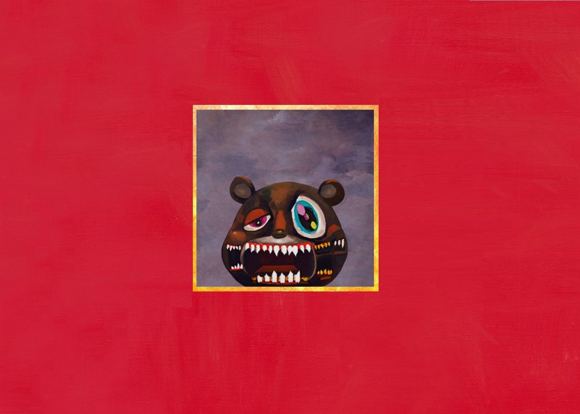 Hip Hop Kanye West Simple Background Red Background 1976x1412