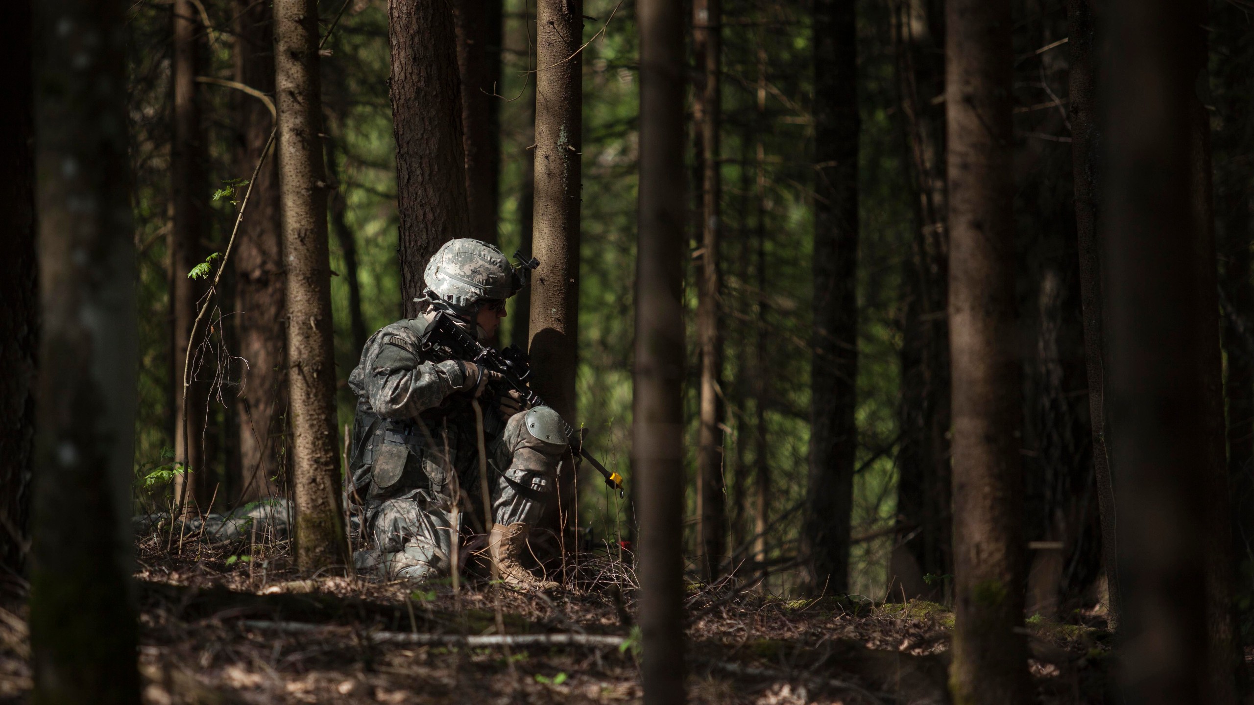 Military Soldier Blank Firing Adapter United States Army Forest 2560x1440