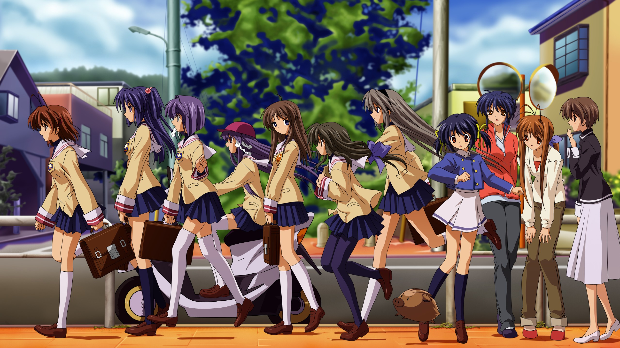 Clannad Furukawa Nagisa Ichinose Kotomi Fujibayashi Ryou Fujibayashi Kyou Miyazawa Yukine Ibuki Fuko 2560x1440