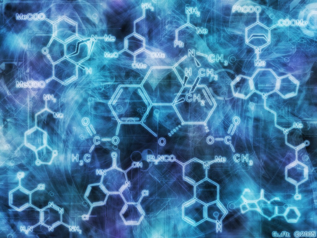 Chemistry Science Digital Art 2005 Year Blue Cyan 1024x768