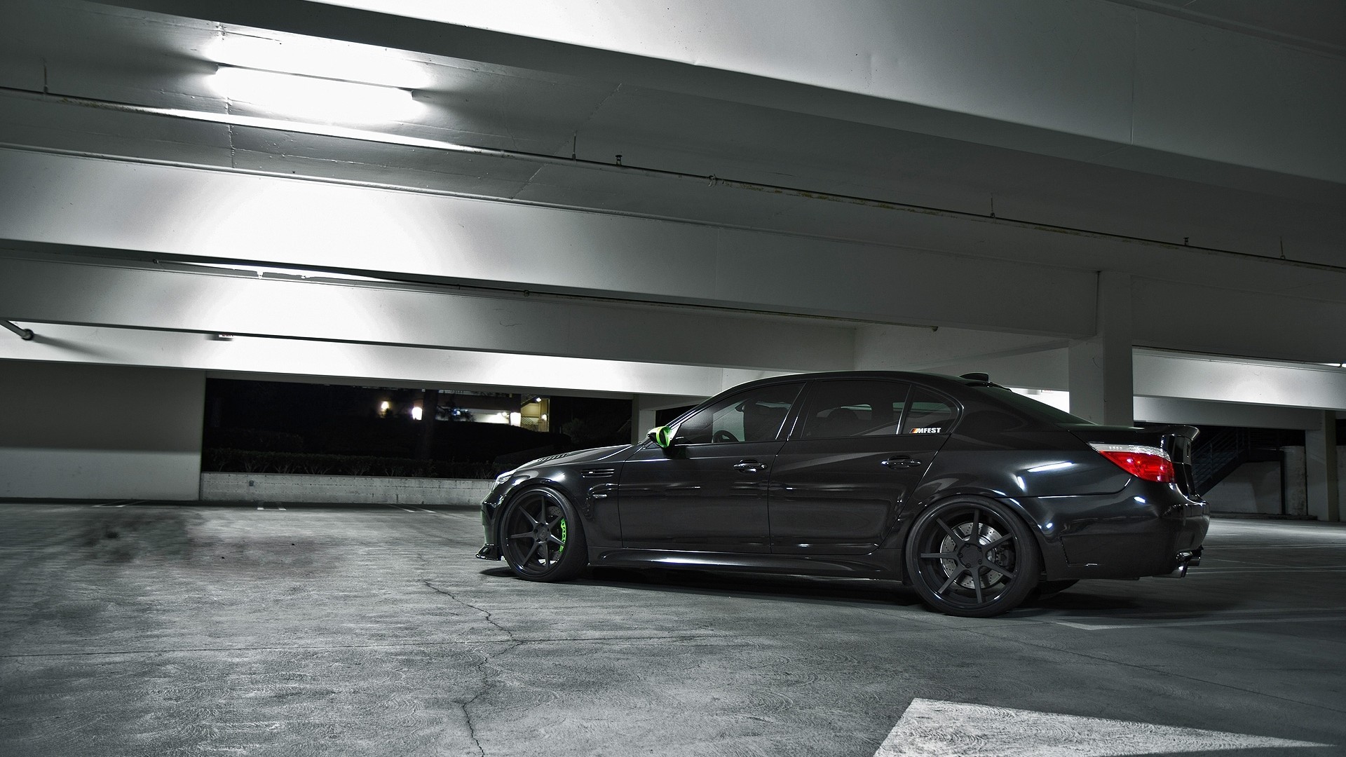 Car BMW E60 BMW Black Cars Vehicle Garage BMW 5 Series 1920x1080