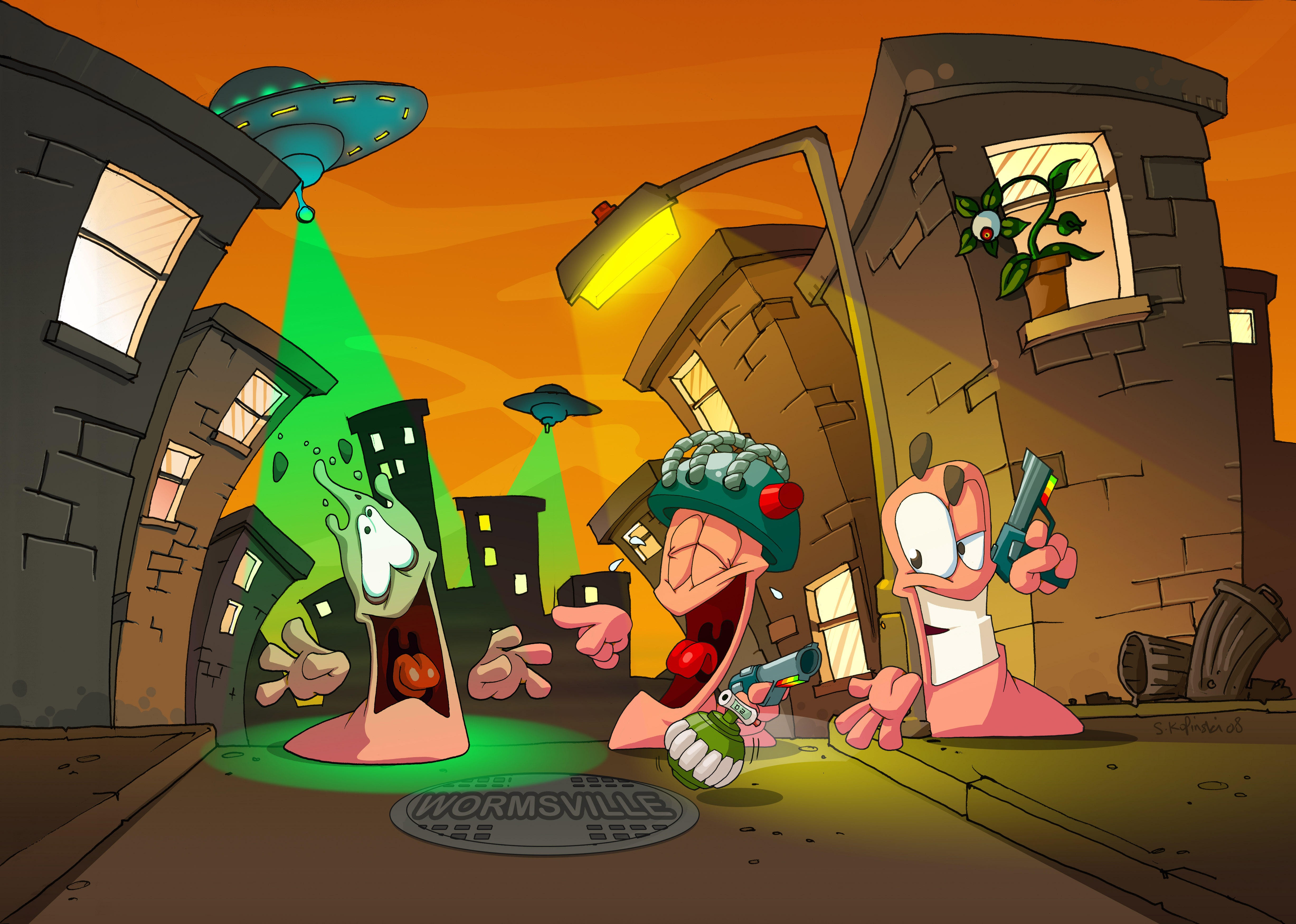 Worms Worms A Space Oddity Video Games 4910x3502