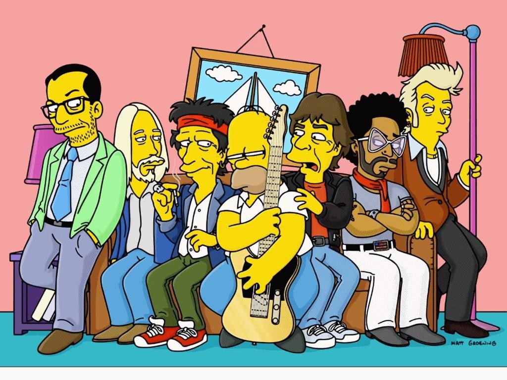 The Simpsons Rolling Stones Homer Simpson Mick Jagger Keith Richards 1024x768