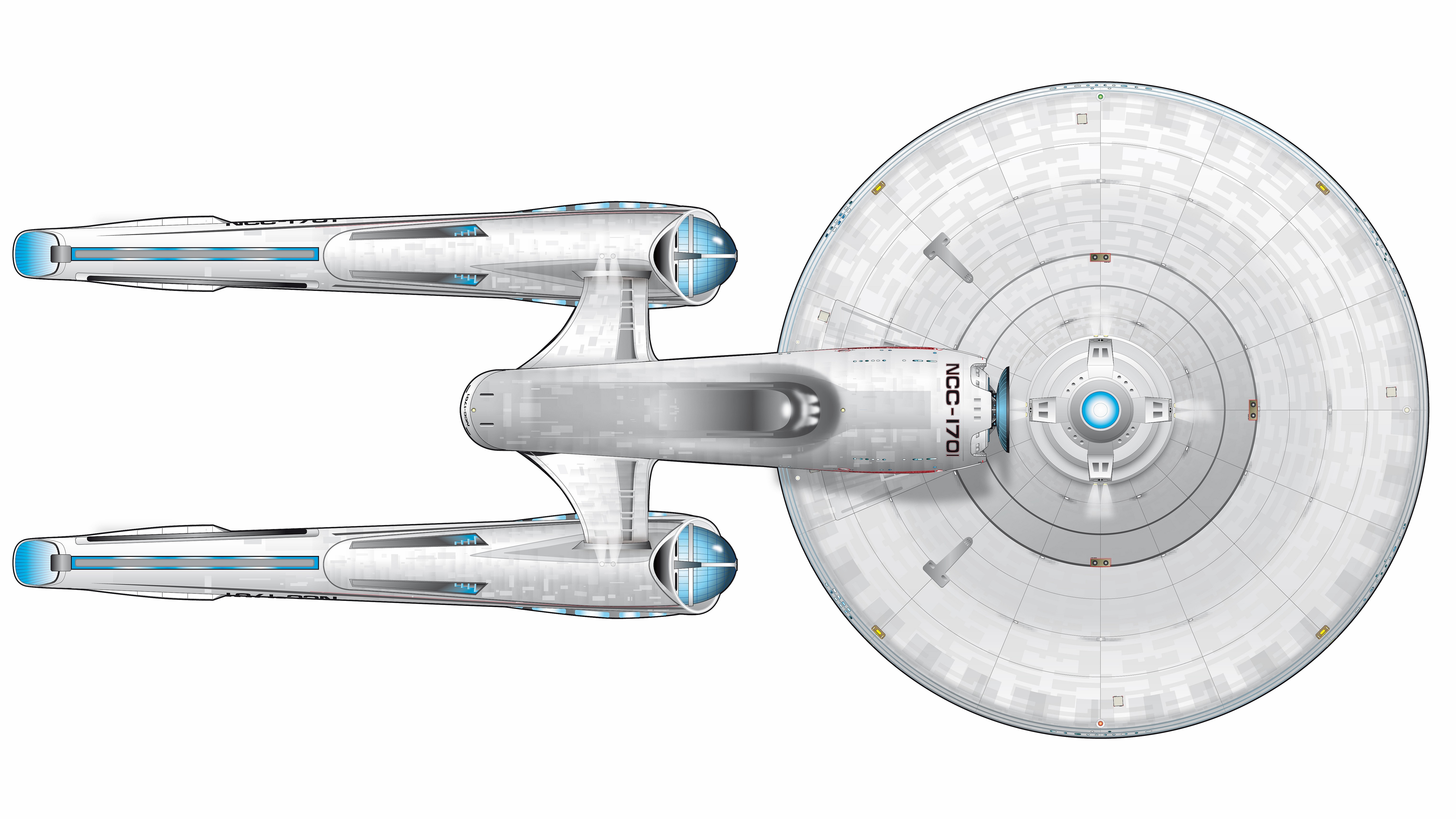 Star Trek Star Trek Ships Ncc 1701 Spaceship Simple Background White Background Science Fiction 6100x3432