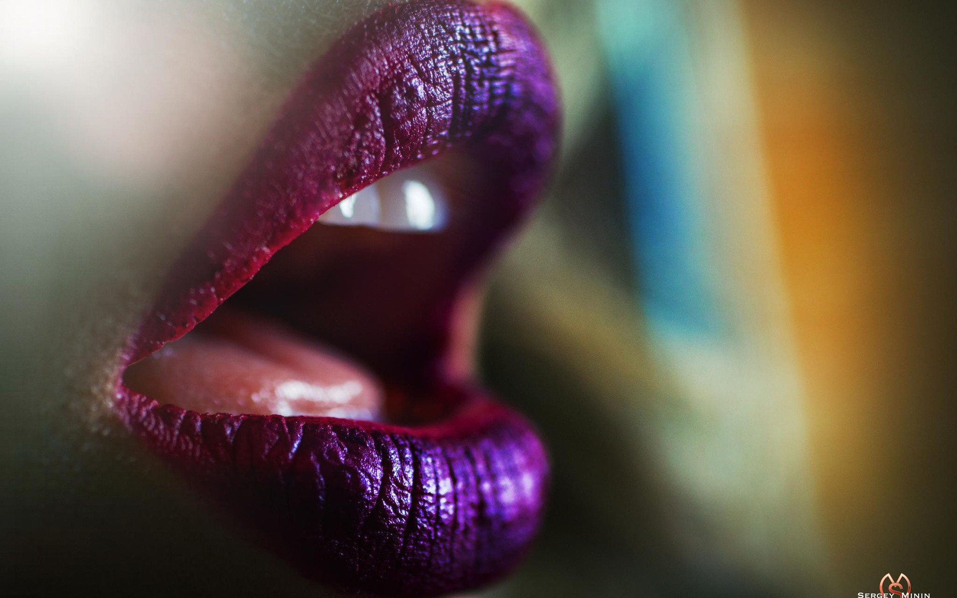 Women Lips Lipstick Purple Sergey Minin 1920x1200