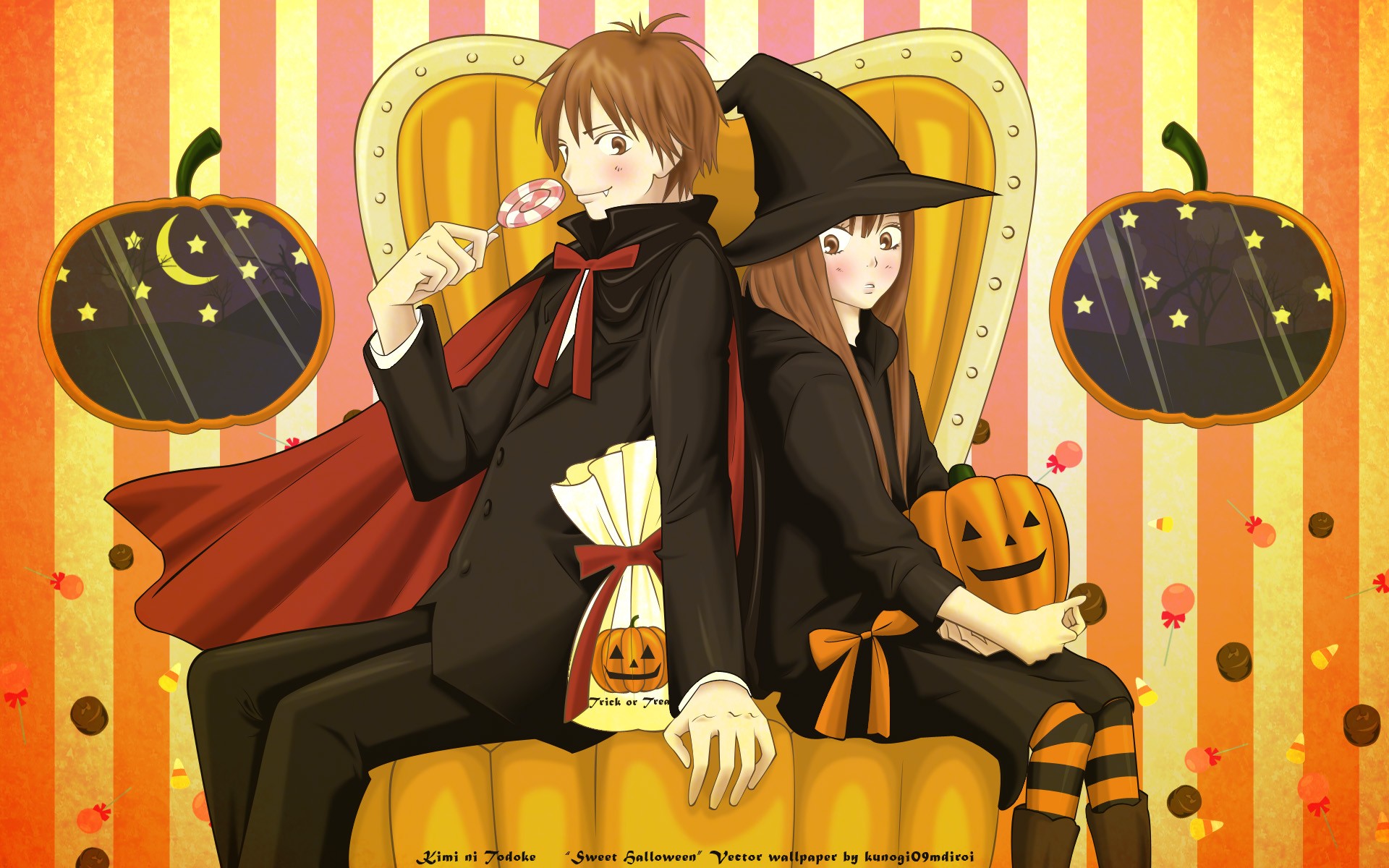 Halloween Witch Pumpkin Kimi Ni Todoke Kazehaya Shouta Kuronuma Sawako 1920x1200