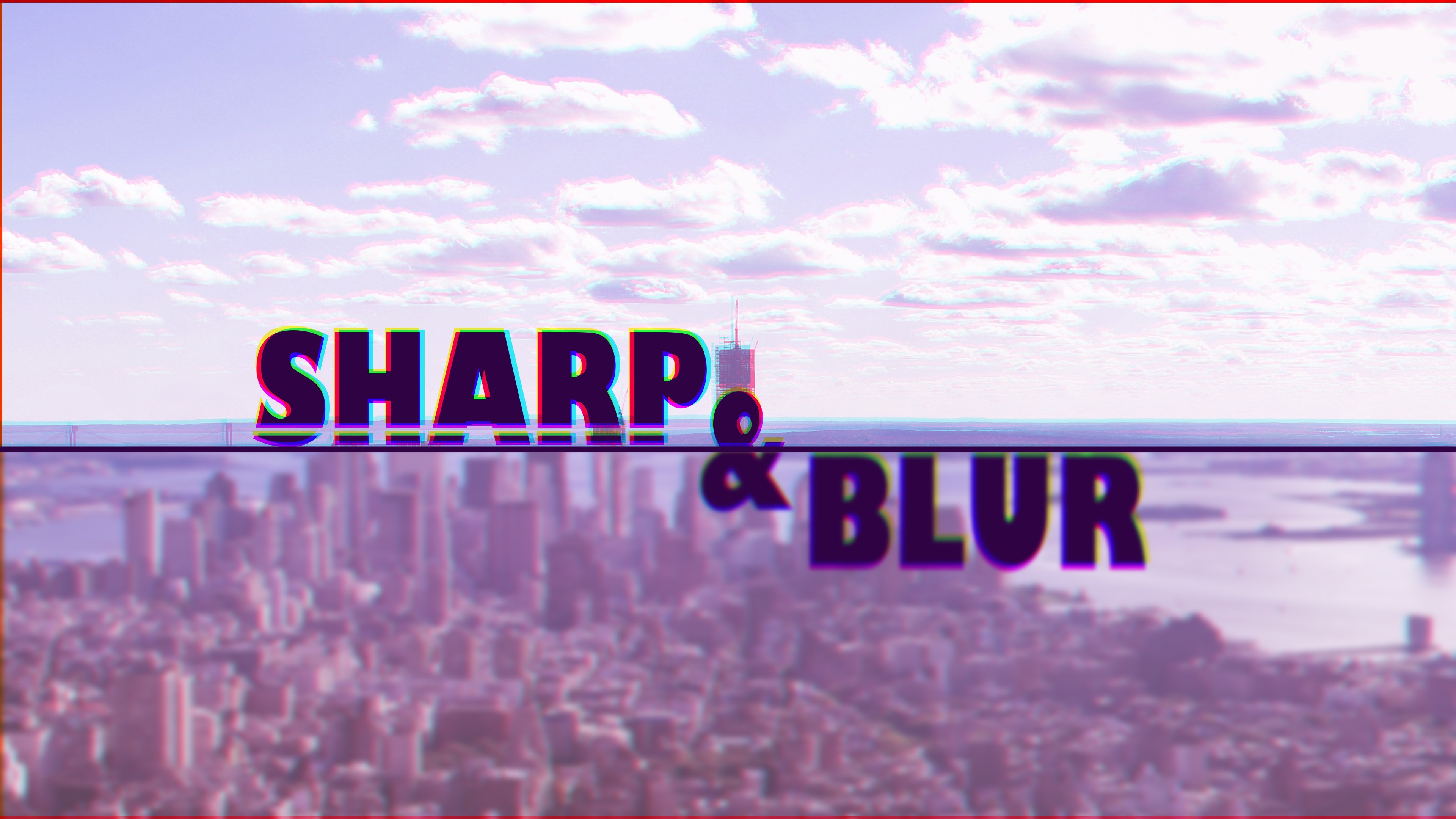 New York City Sharp City Typography Splitting Anaglyph 3D 3840x2160