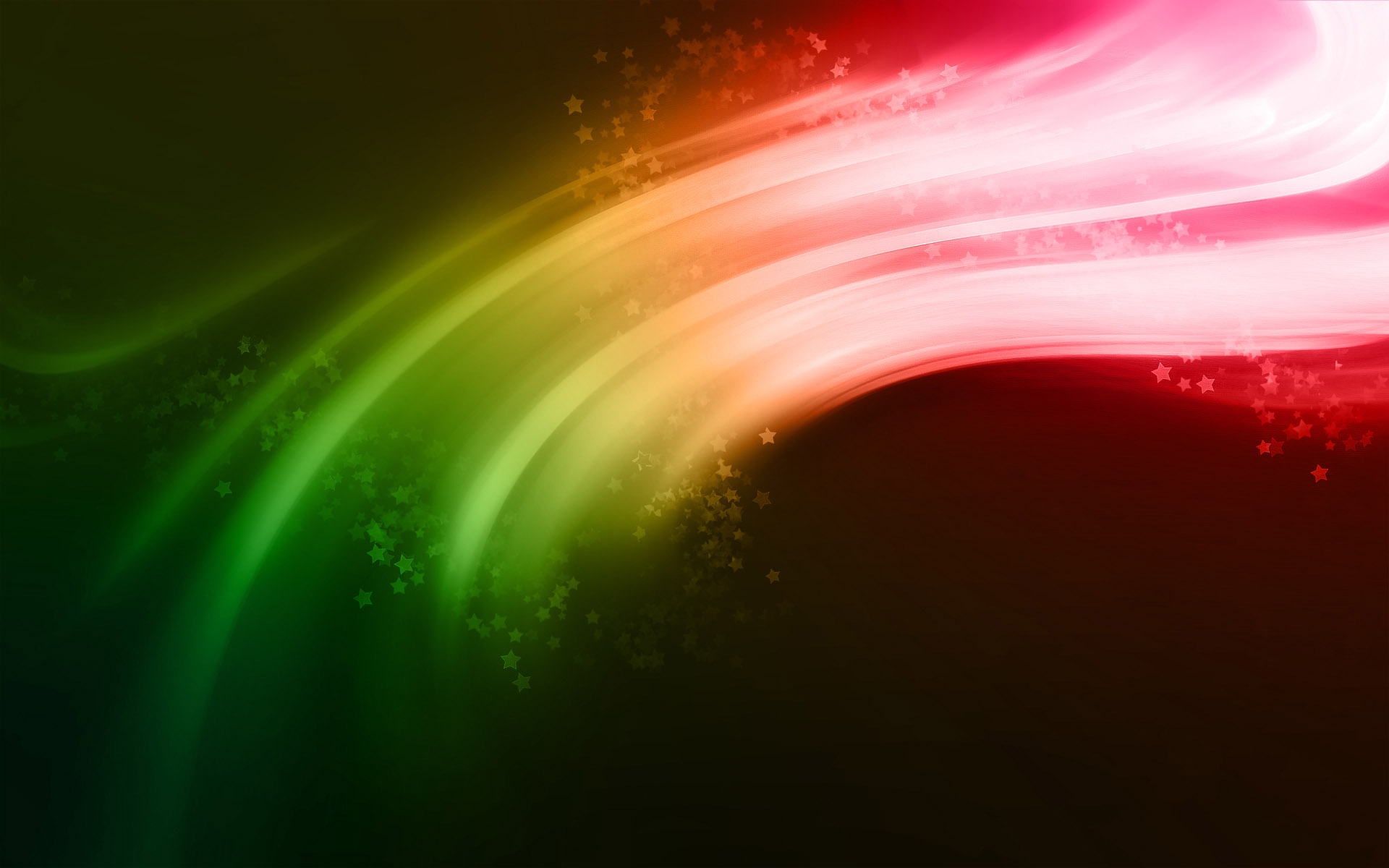 Stars Red Green Abstract Colors Artistic Wave 1920x1200