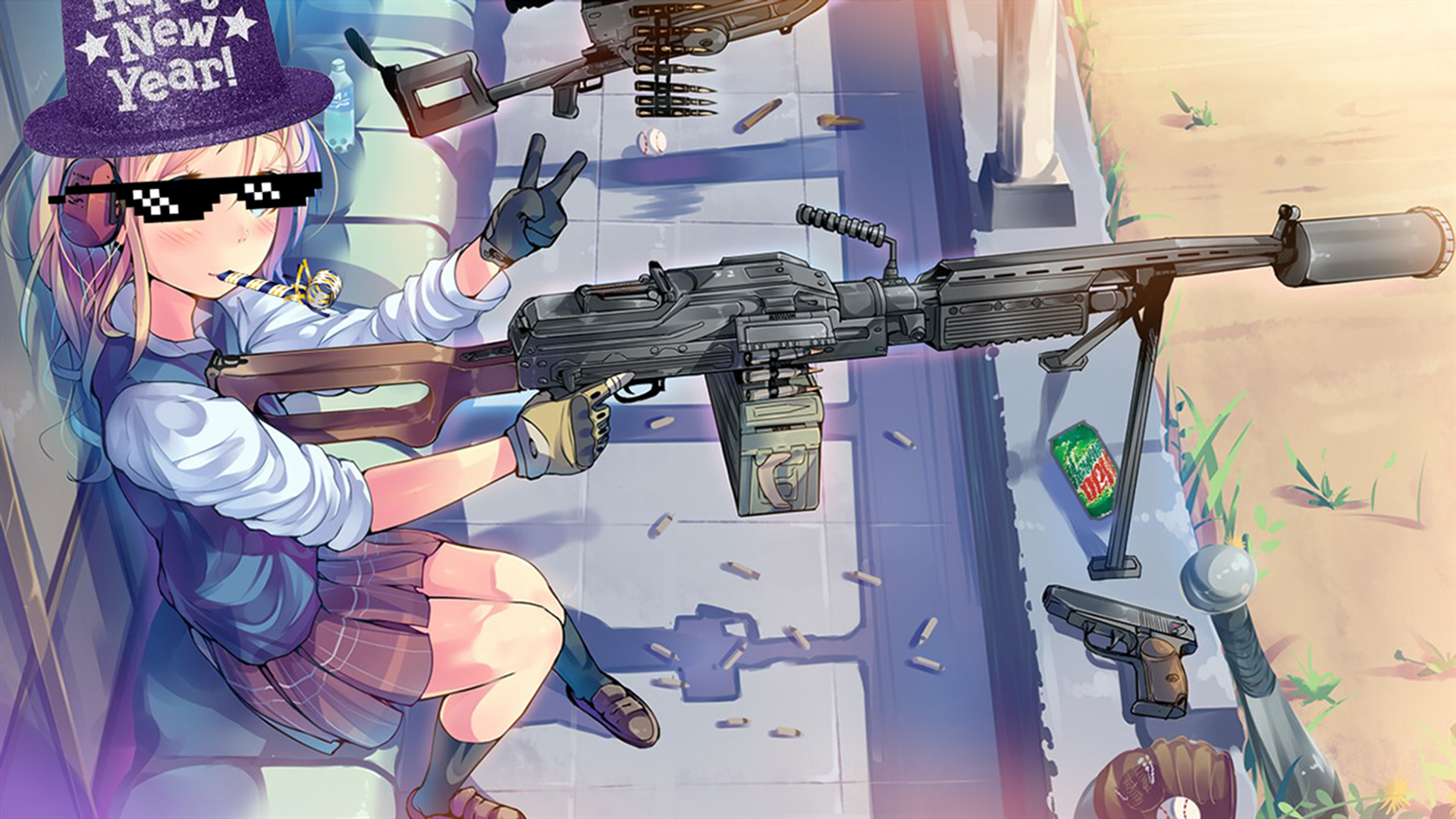 New Year Weapon Skirt Major League Gaming Mountain Dew Sunglasses 1920x1080