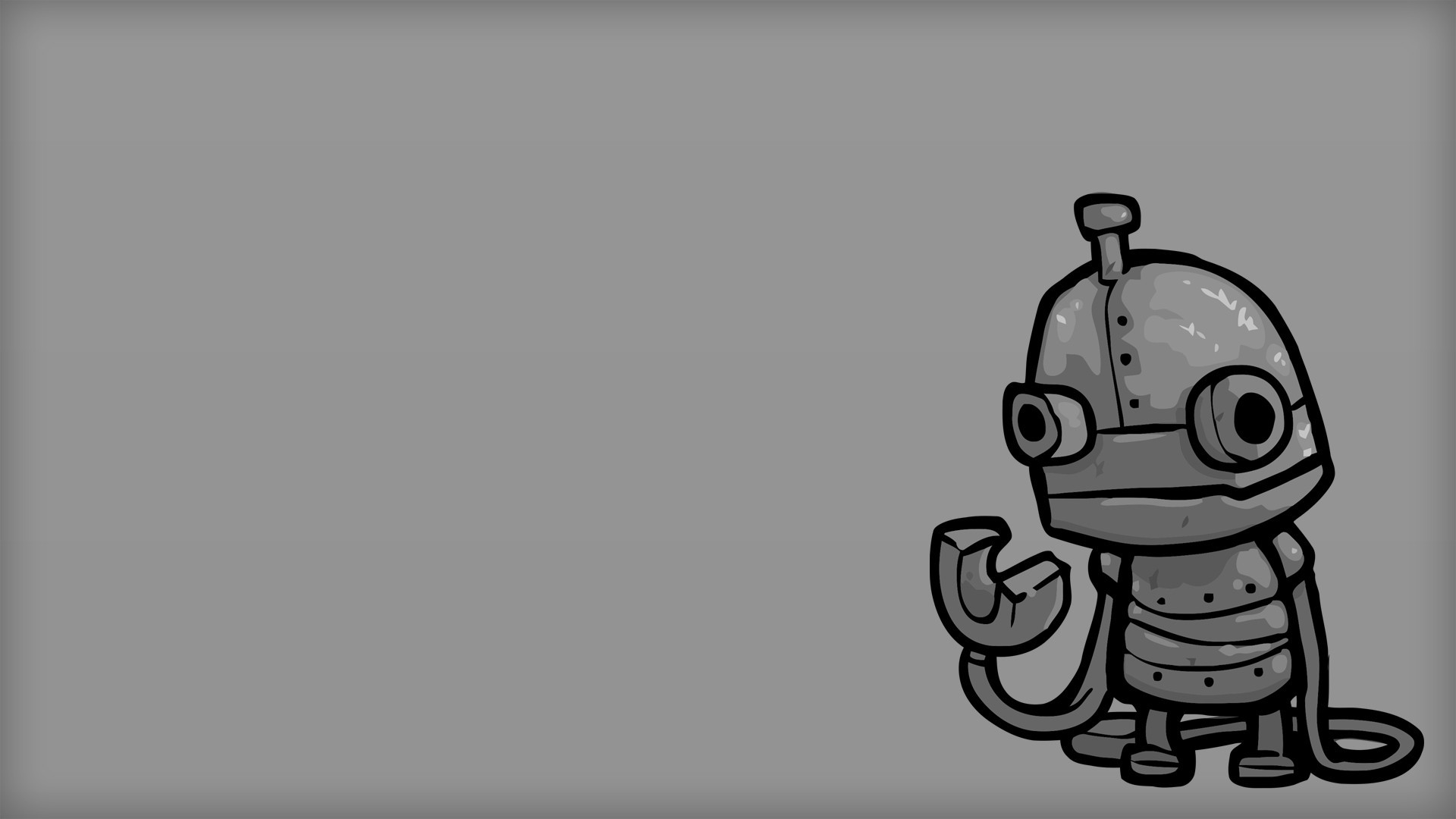 Machinarium Gray Gray Background Robot Video Games Simple Fan Art Artwork 1920x1080