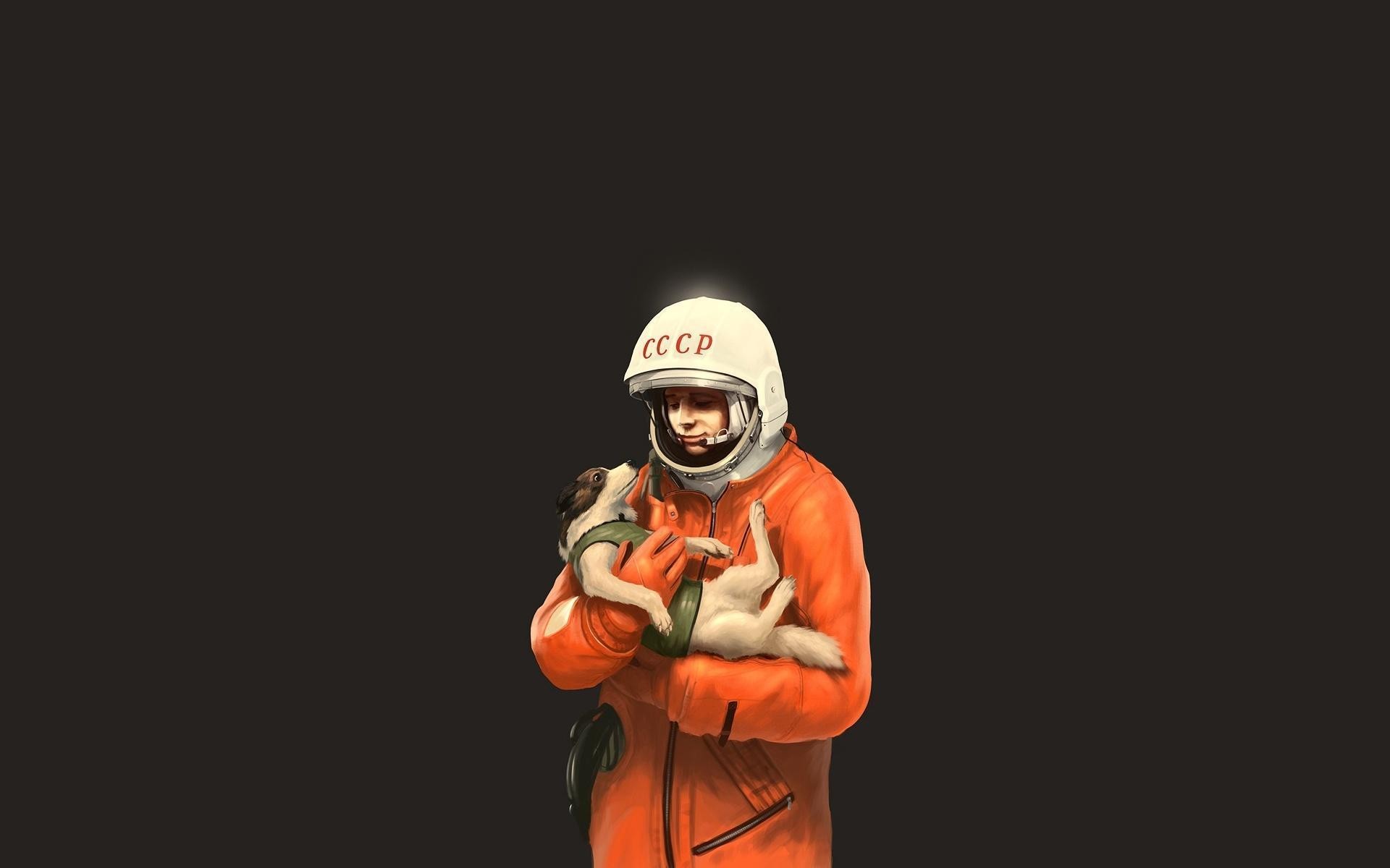 Astronaut Russian Yuri Gagarin Laika 1920x1200