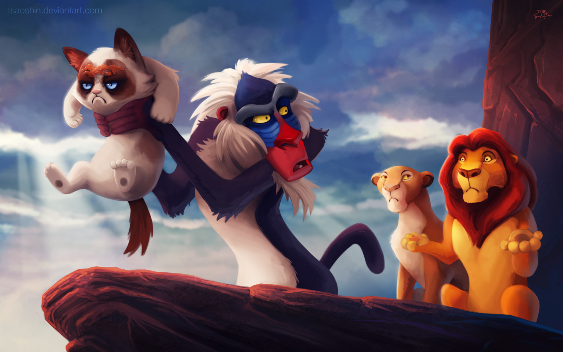 Humor Grumpy Cat The Lion King The Lion King The Lion King Cats Grumpy Cat Rafiki Rafiki Soft Shadin 1920x1200