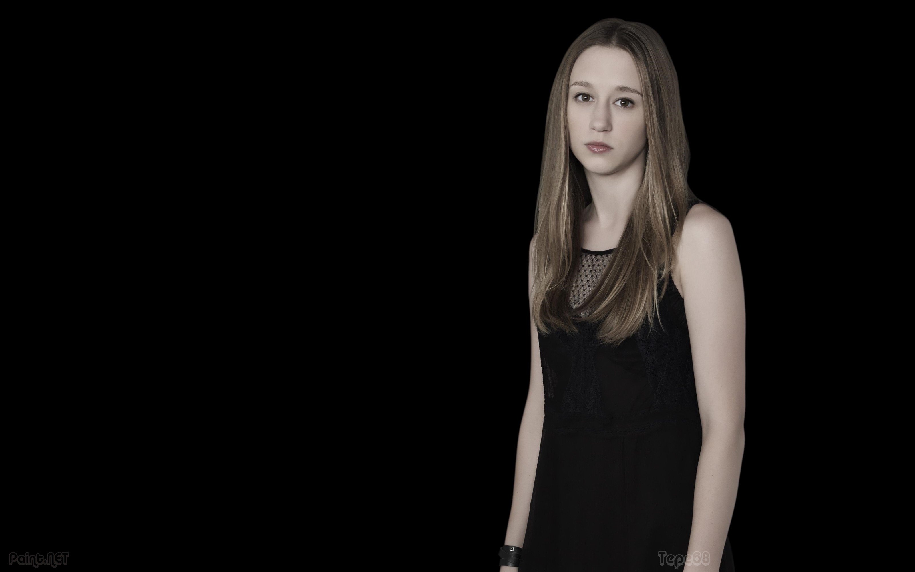 Taissa Farmiga Actress Brunette Women Long Hair Black Dress Looking At Viewer 3200x2000