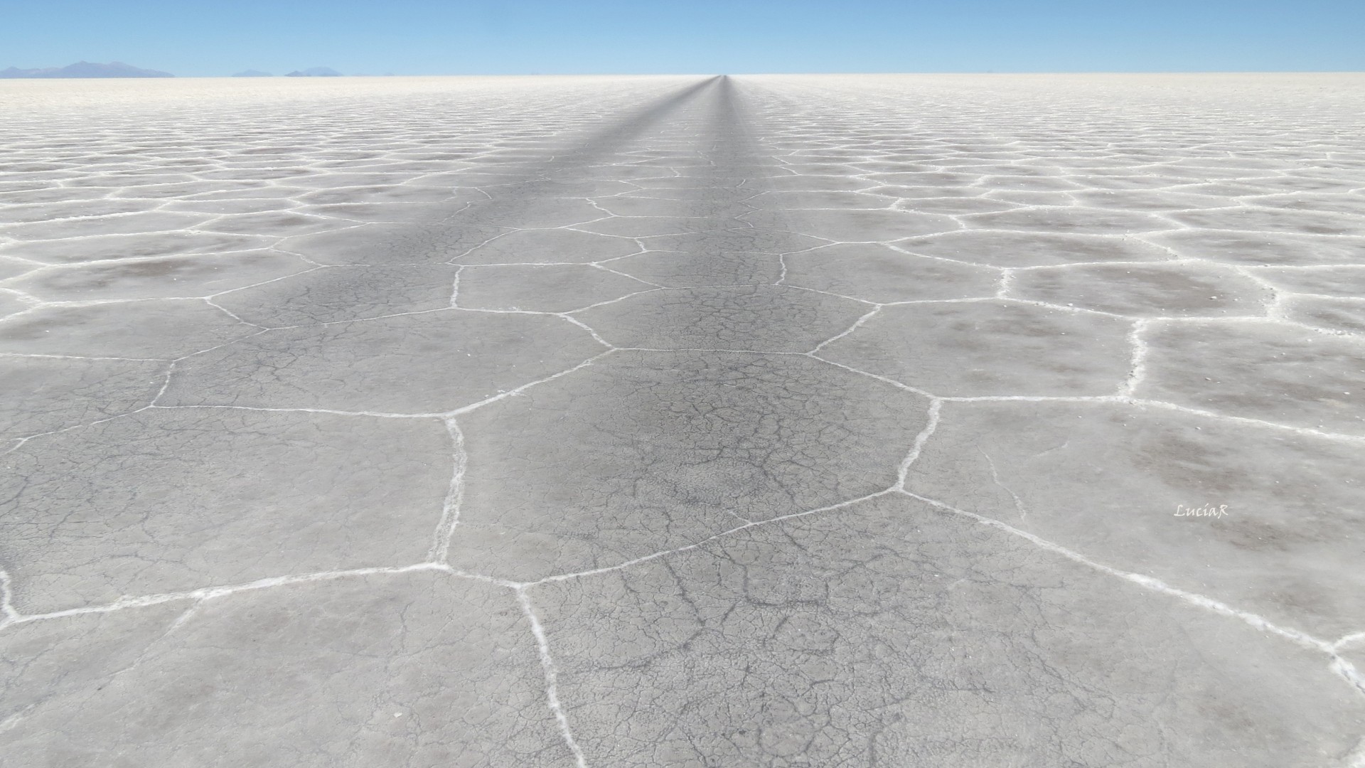 Nature Landscape Horizon Salt Lakes Desert Bolivia Hills Minimalism Dry 1920x1080