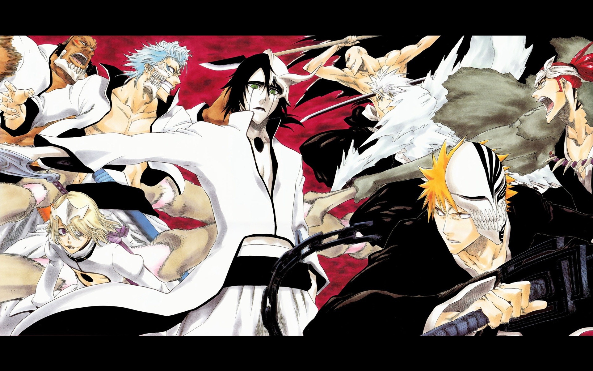 Bleach Anime Ichigo Kurosaki Renji Abarai T Shir Hitsugaya Ikkaku Madarame Ulquiorra Cifer Grimmjow  1920x1200