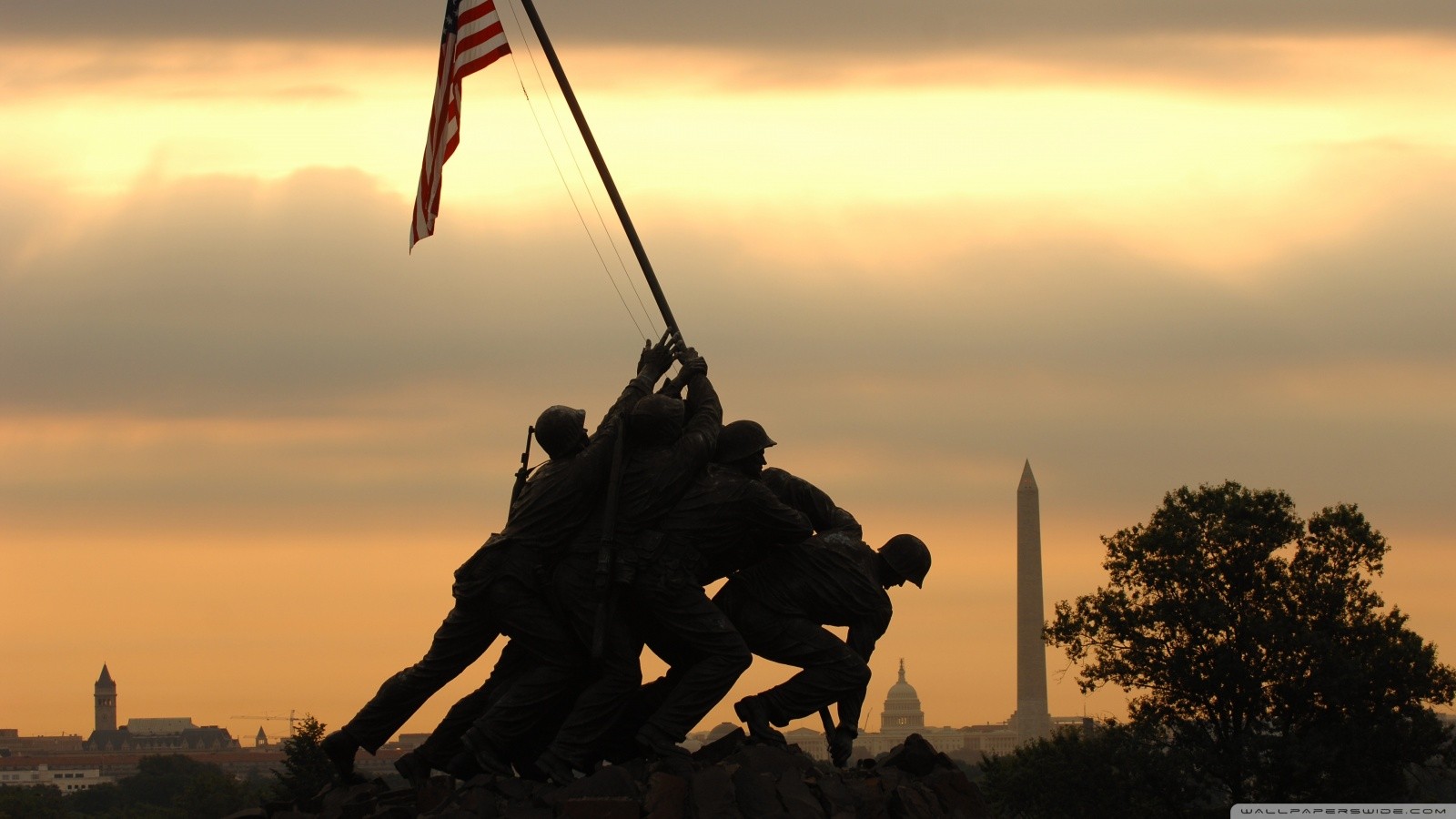 Iwo Jima World War Ii USMC Memorial Washington D C Military 1600x900