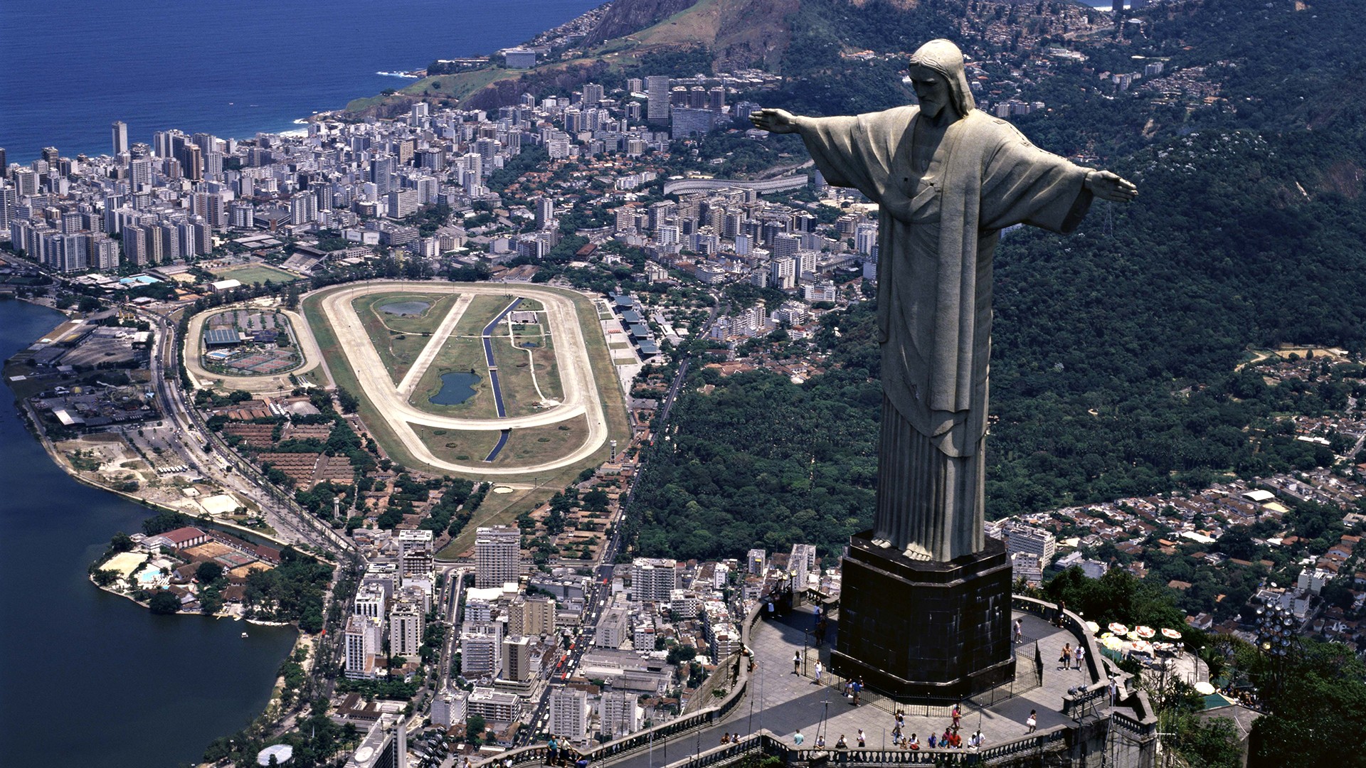 Rio De Janeiro Landscape Building Coast Christ The Redeemer 1920x1080