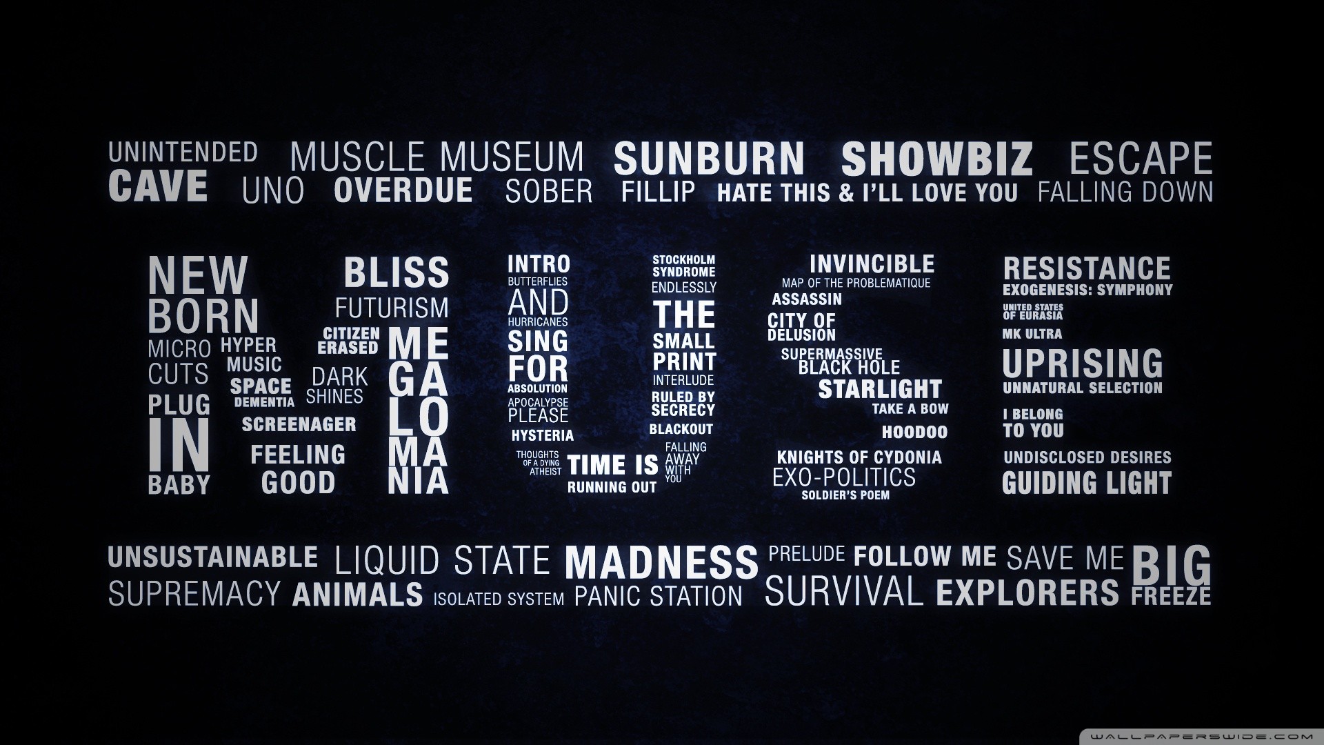 Music Muse Typography Songs Digital Art 1920x1080