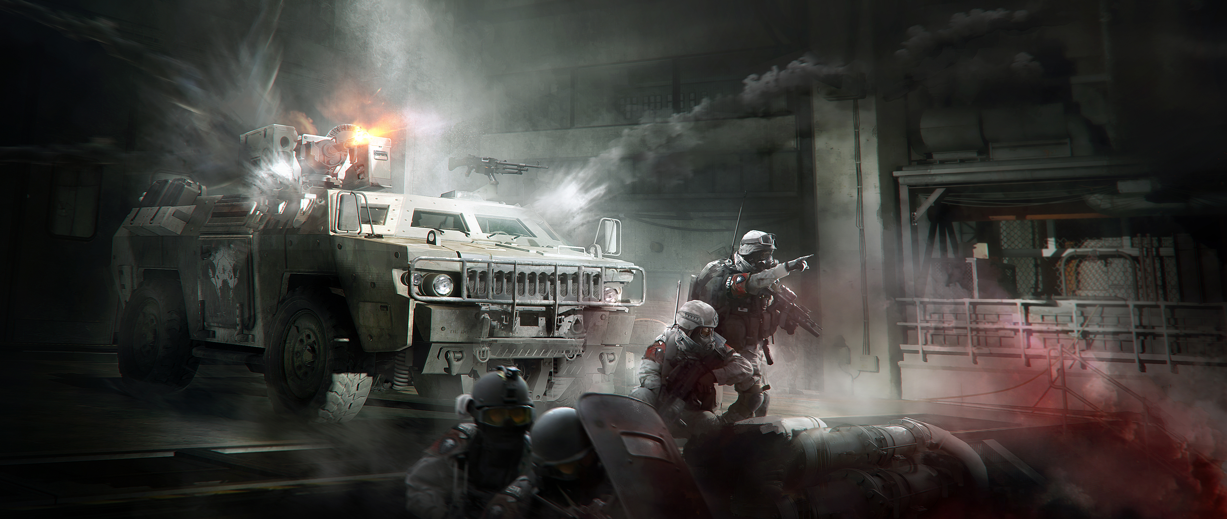Soldier Armored Vehicle Tom Clancys The Division Battle Vehicle 4000x1694