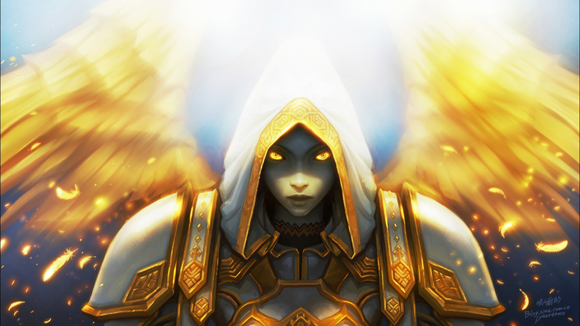 Angel Fantasy Art Knight Priest Video Games Wings 1920x1080
