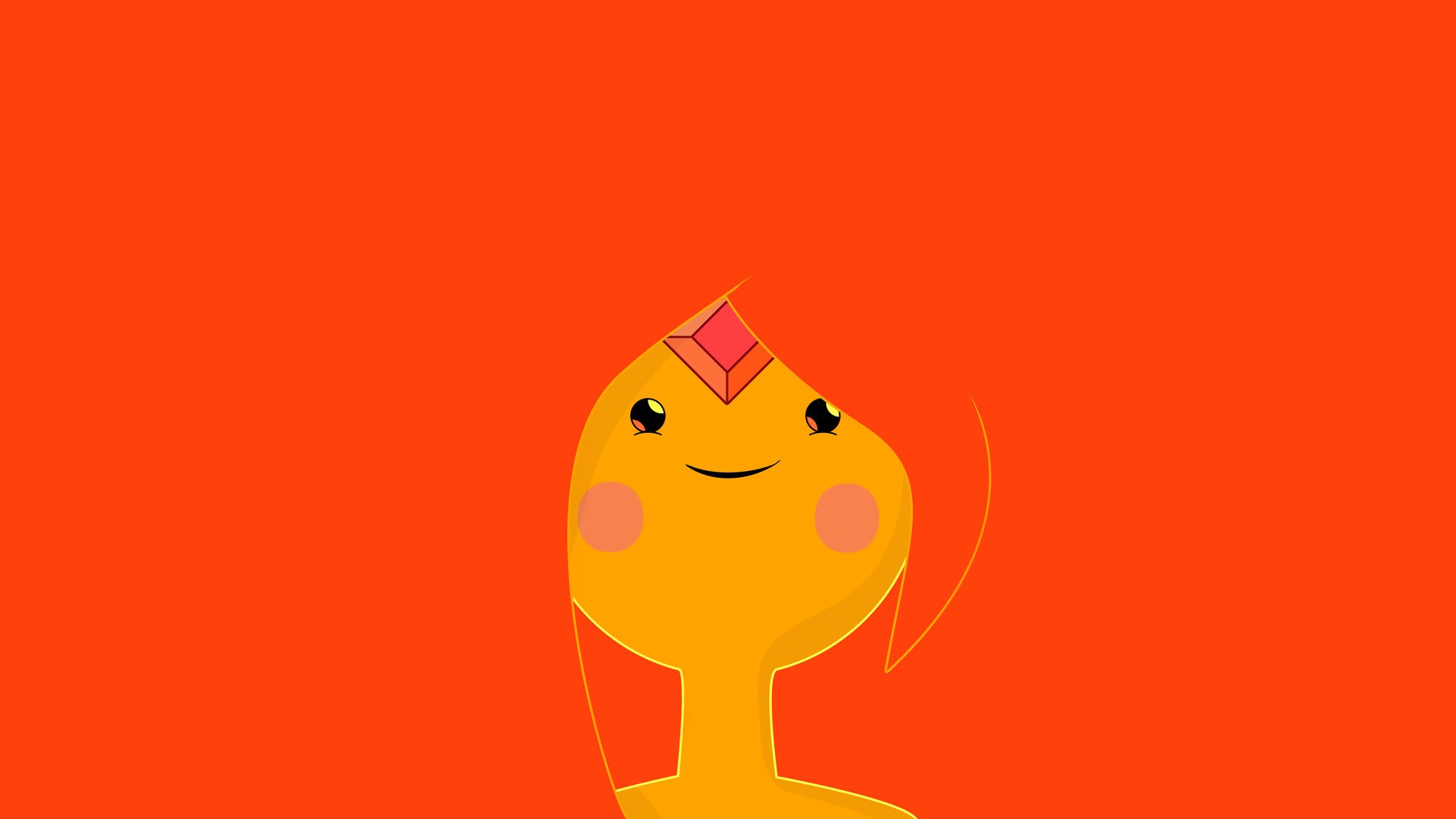 Fantasy Girl Red Background Flame Princess Orange 1920x1080