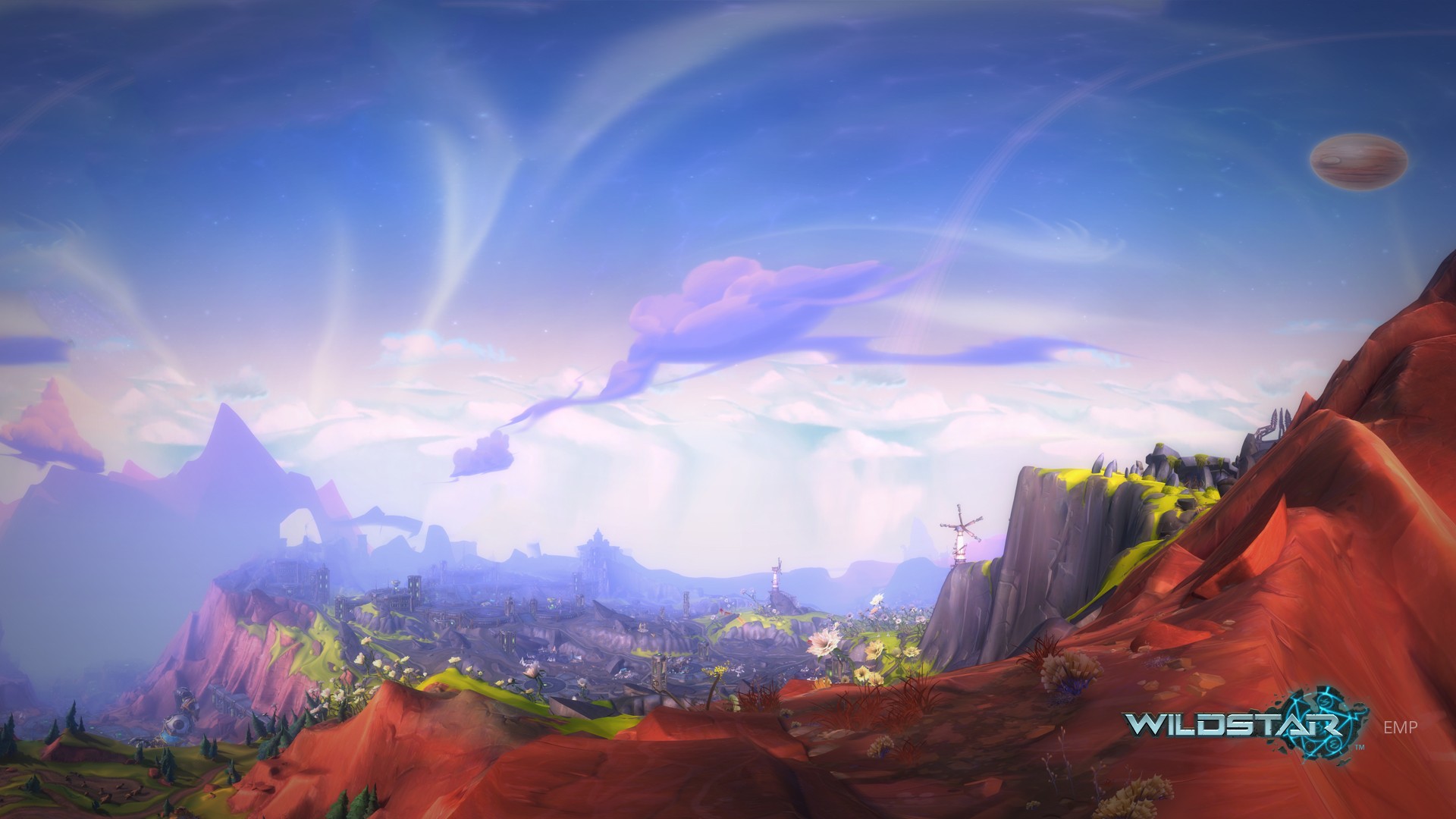 Wildstar Video Games Colorful Sky Landscape 1920x1080