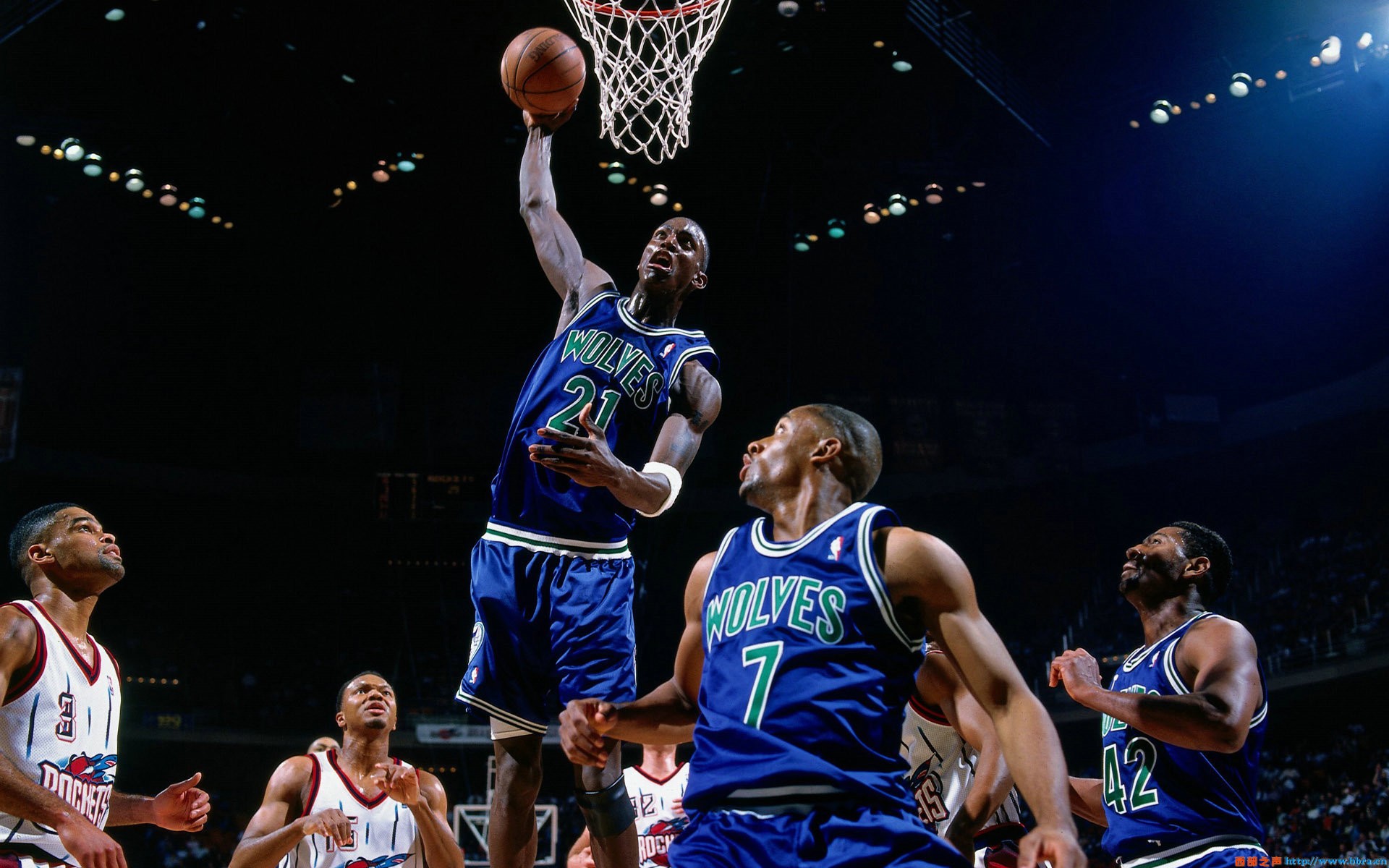 NBA Basketball Kevin Garnett Wolf Hoop Minnesota Timberwolves Houston Rockets 1920x1200