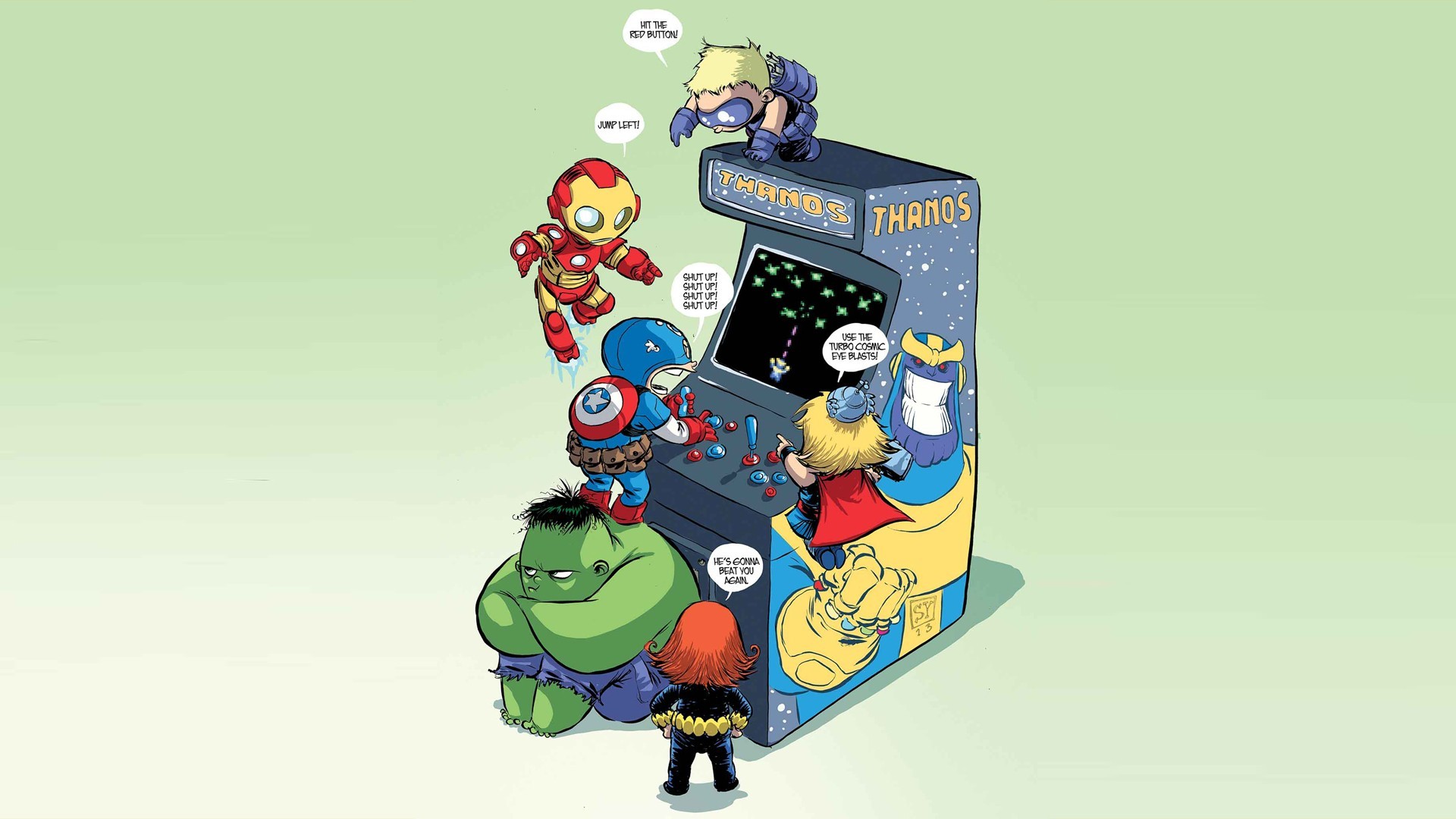 Marvel Comics Movies Marvel Heroes Iron Man Stark Industries Hulk Captain America Thor Thanos Arcade 1920x1080