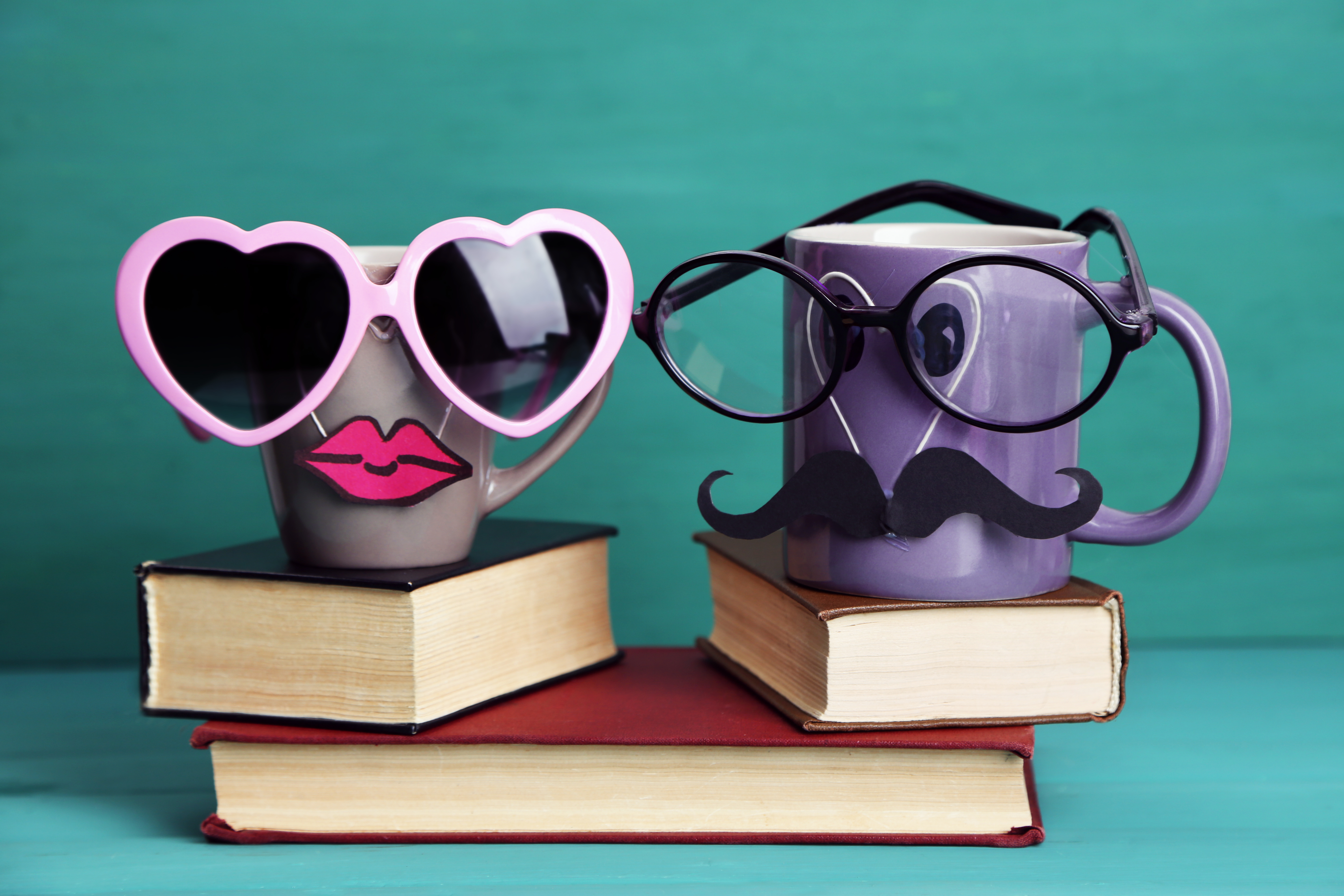 Cup Book Face Humor Sunglasses Glasses 5760x3840