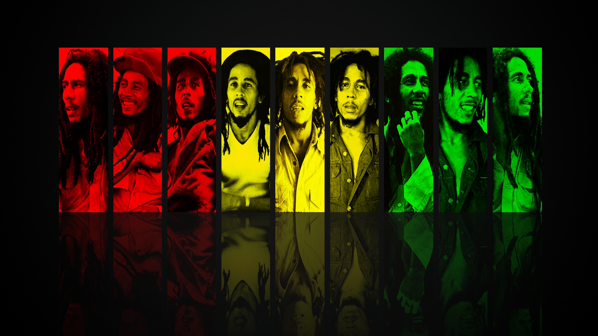 Bob Marley Singer Collage Men Music 1920x1080