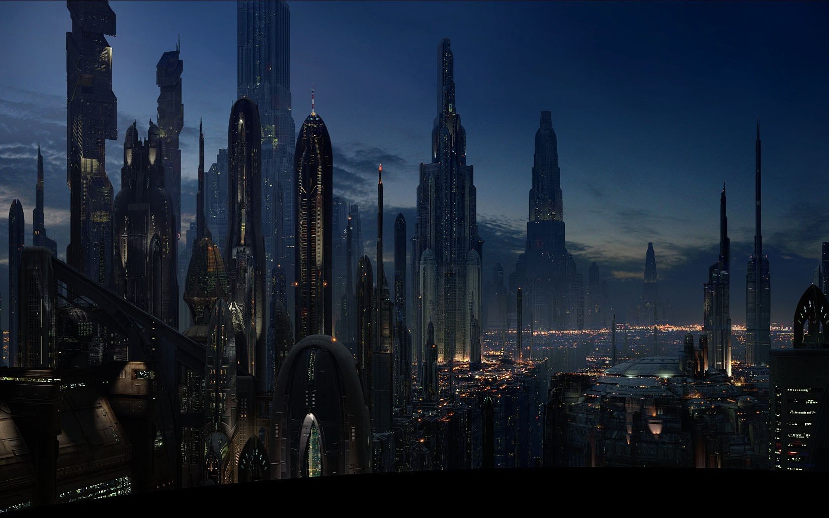Coruscant Star Wars Futuristic Futuristic City Digital Art 1648x1030