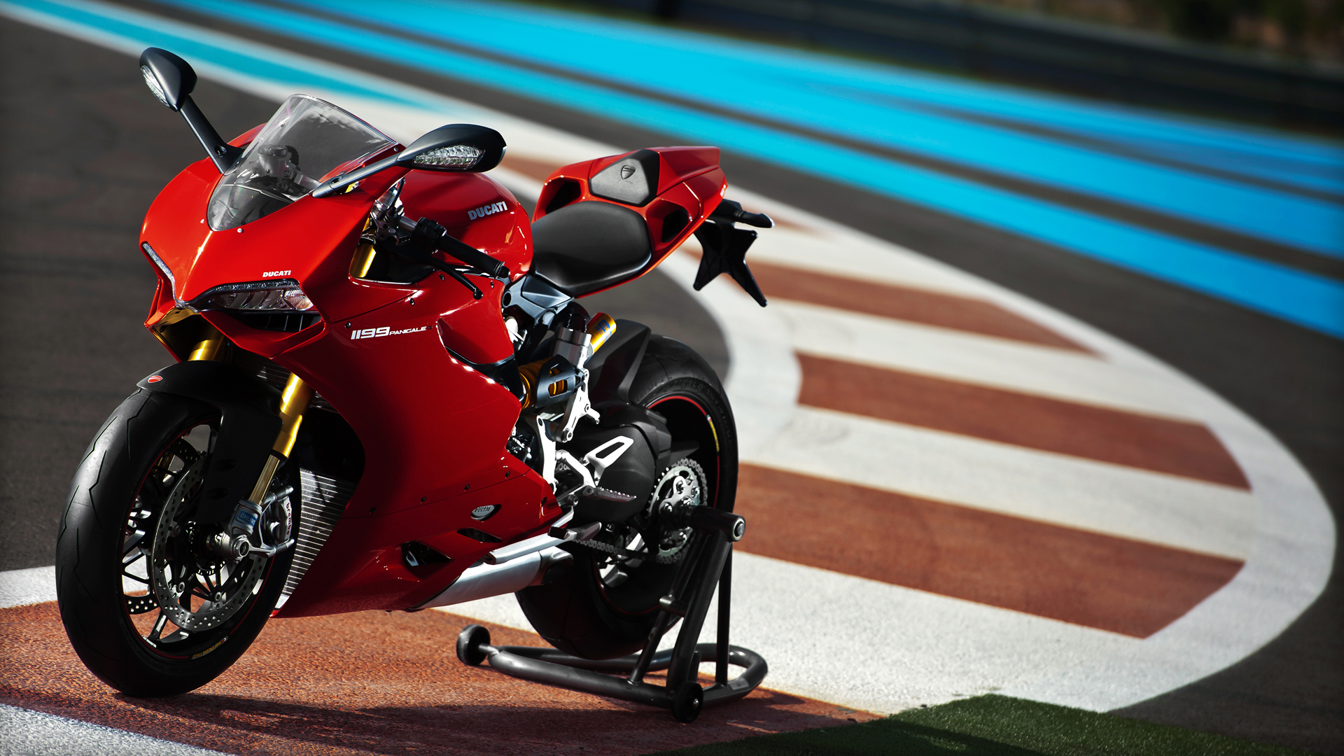 Motorcycle Ducati 1199 Vehicle Numbers Red 1920x1080