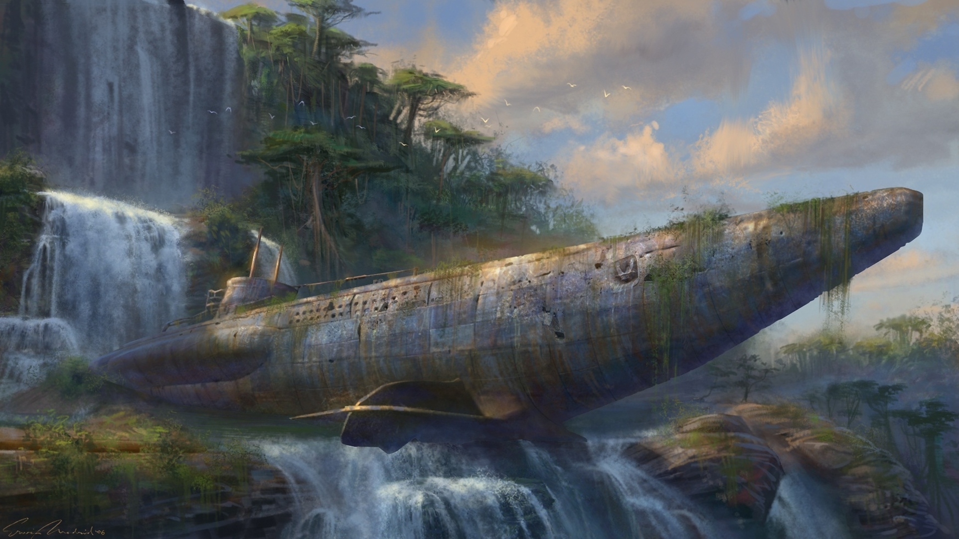 Uncharted Waterfall Rock Submarine 1924x1081