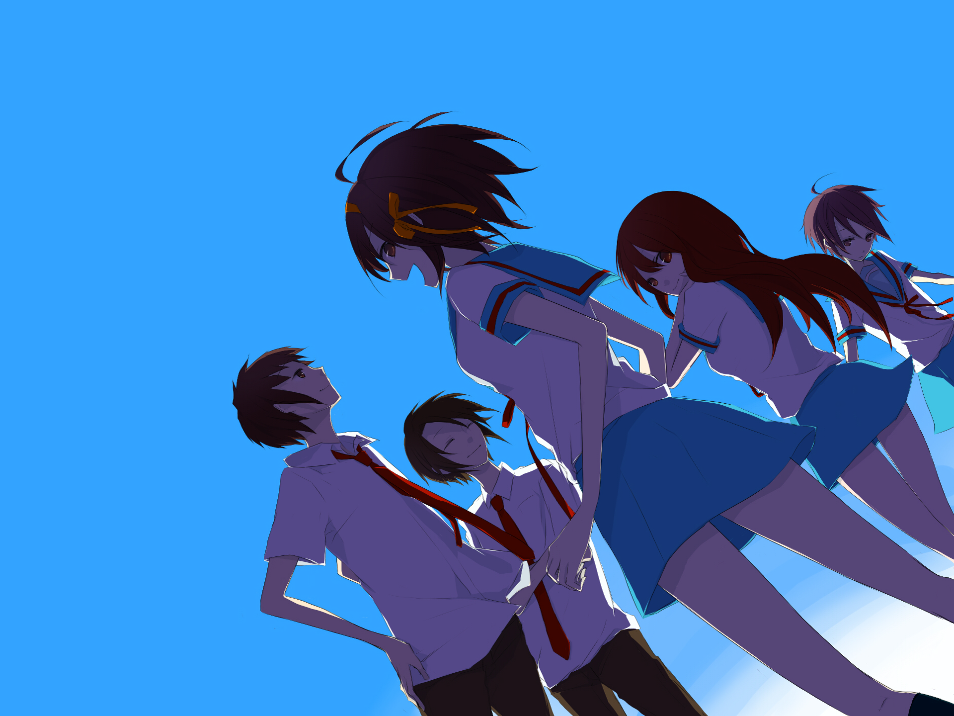 The Melancholy Of Haruhi Suzumiya Nagato Yuki Suzumiya Haruhi Asahina Mikuru Kyon Koizumi Itsuki Ani 1920x1440