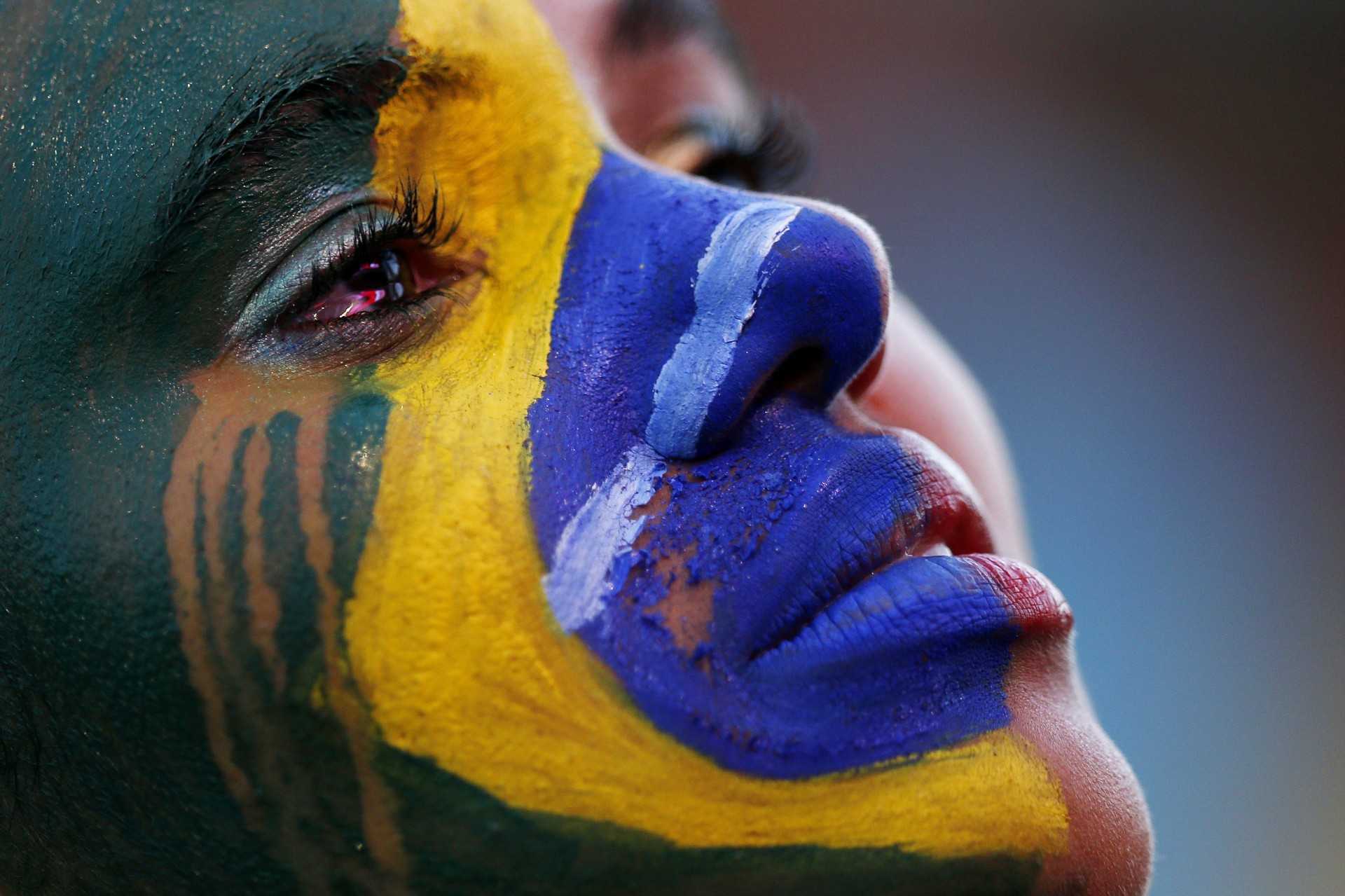 Soccer Girls Face Paint Brazil Face Flag 1920x1279