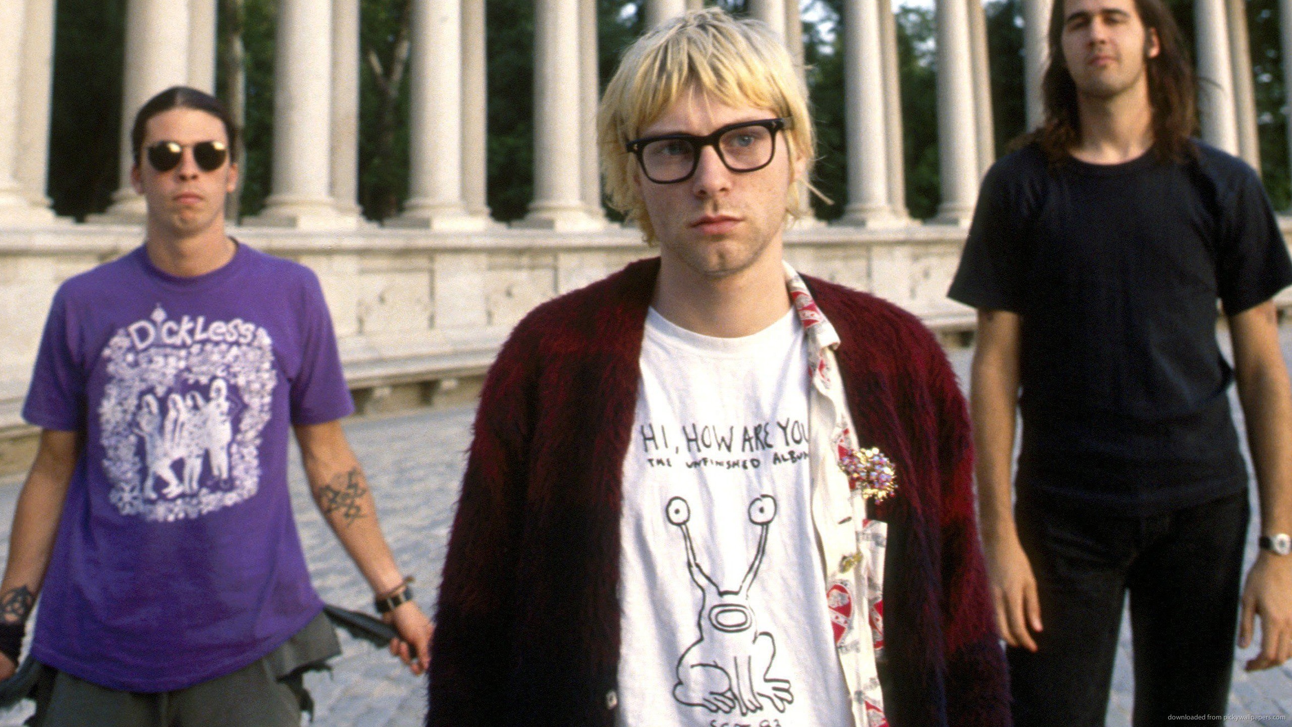 Nirvana Dave Grohl Krist Novoselic Kurt Cobain Grunge Musician Singer Legends 2560x1440