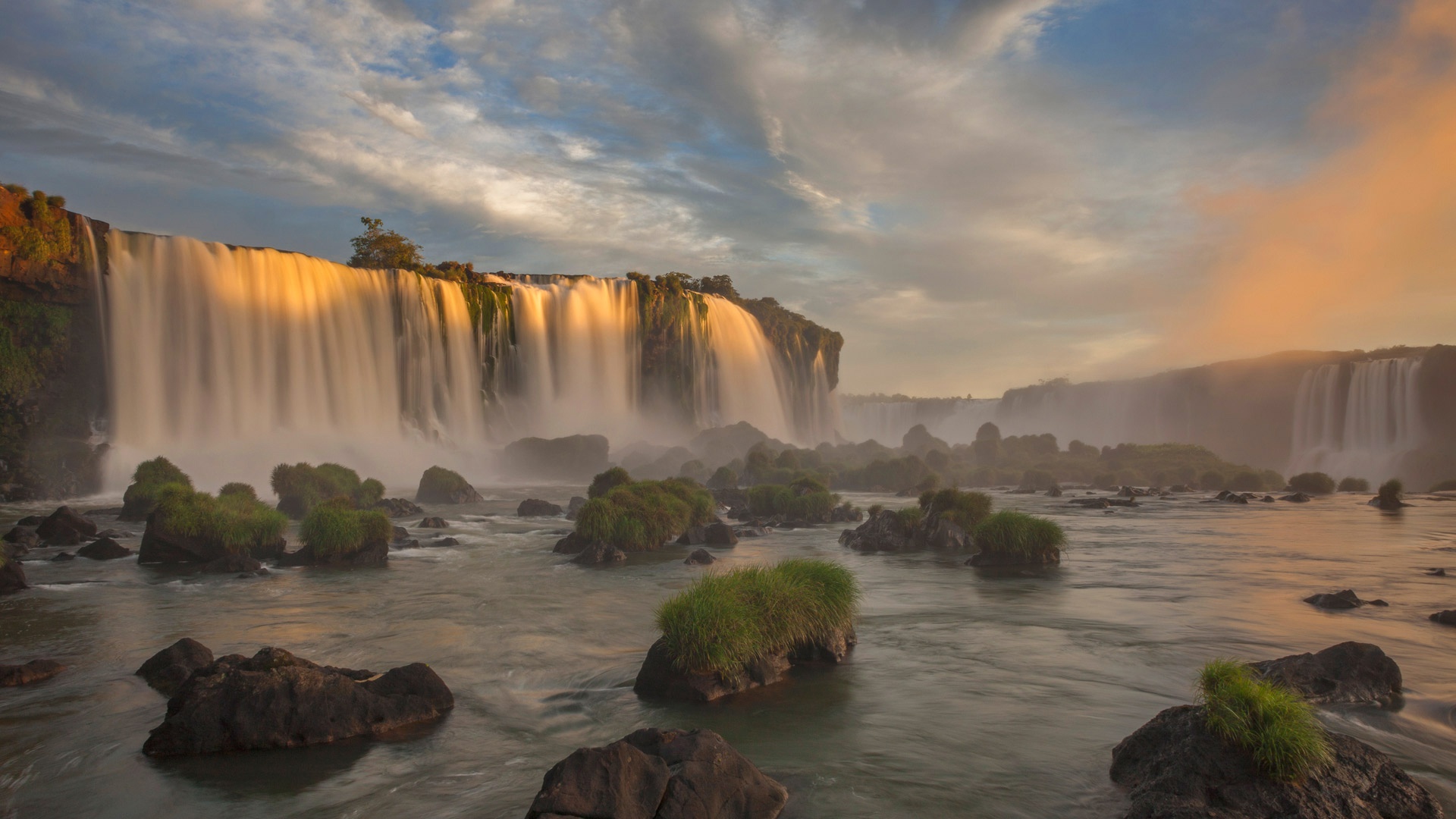 Earth Iguazu Falls Waterfall Rock Fog 1920x1080