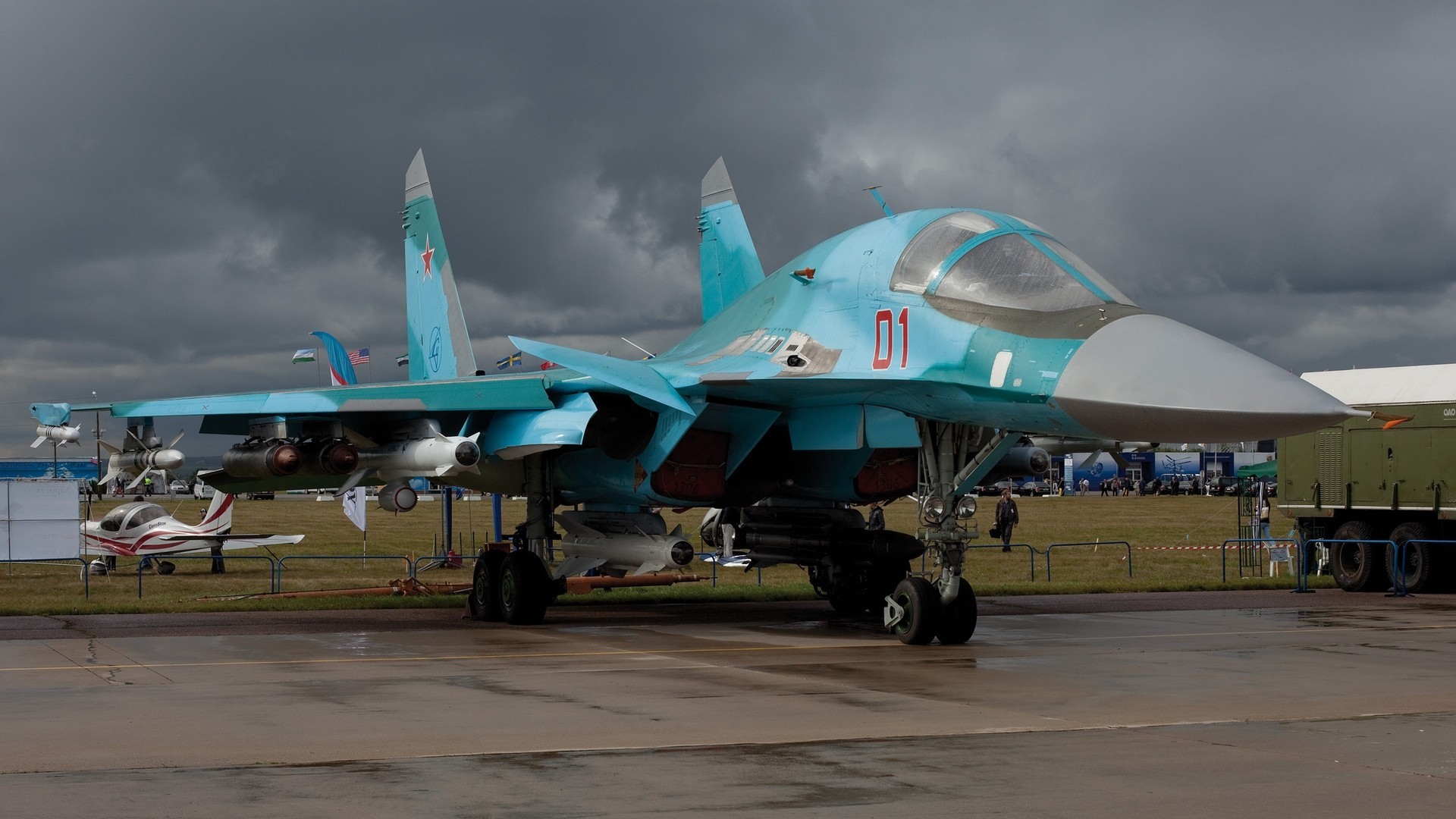 Jets Sukhoi Sukhoi Su 34 Aircraft Military Military Aircraft Vehicle 1920x1080