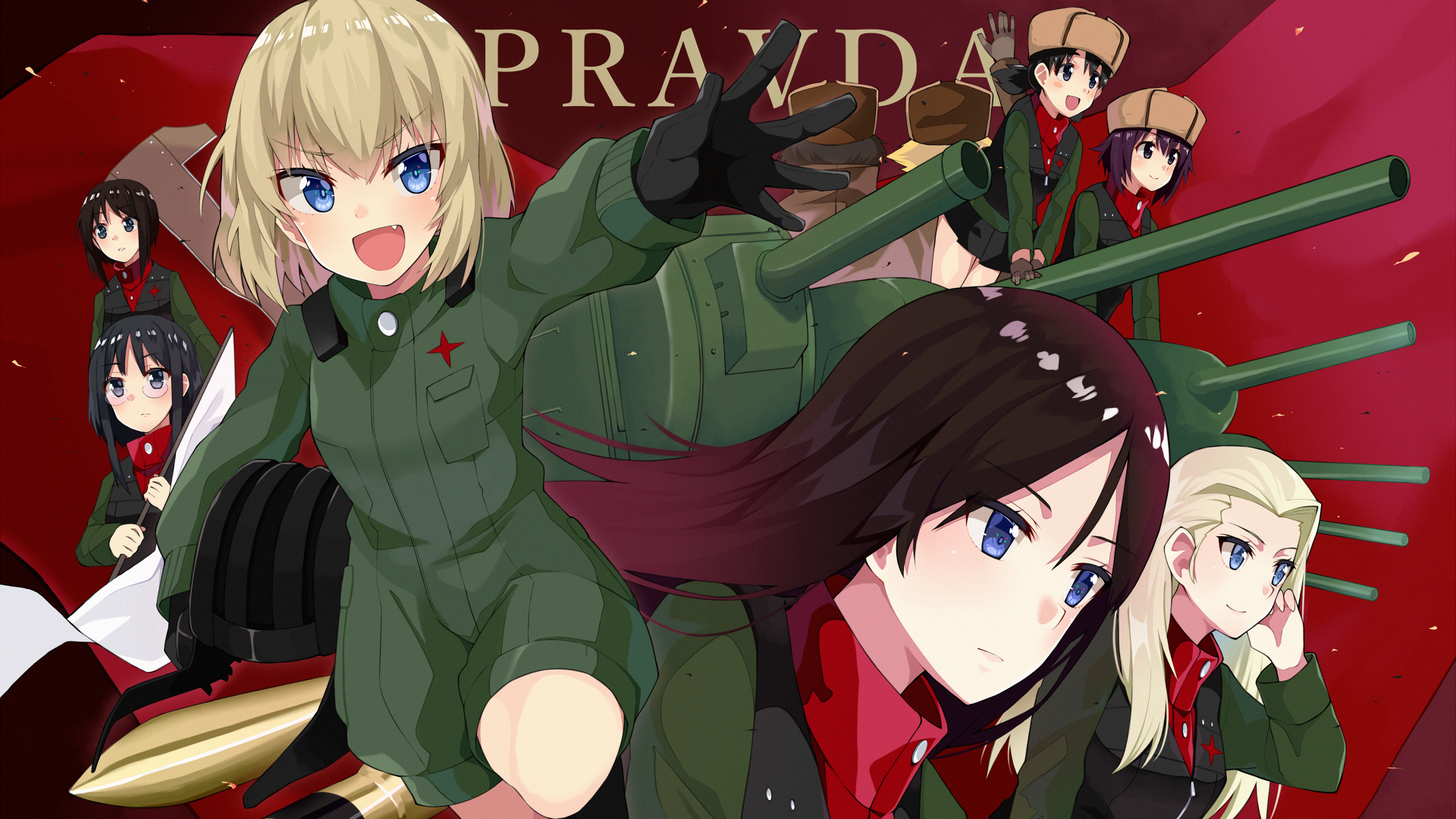 Yukari Akiyama Alina Girls Und Panzer Clara Girls Und Panzer Erwin Girls Und Panzer Katyusha Girls U 1920x1080