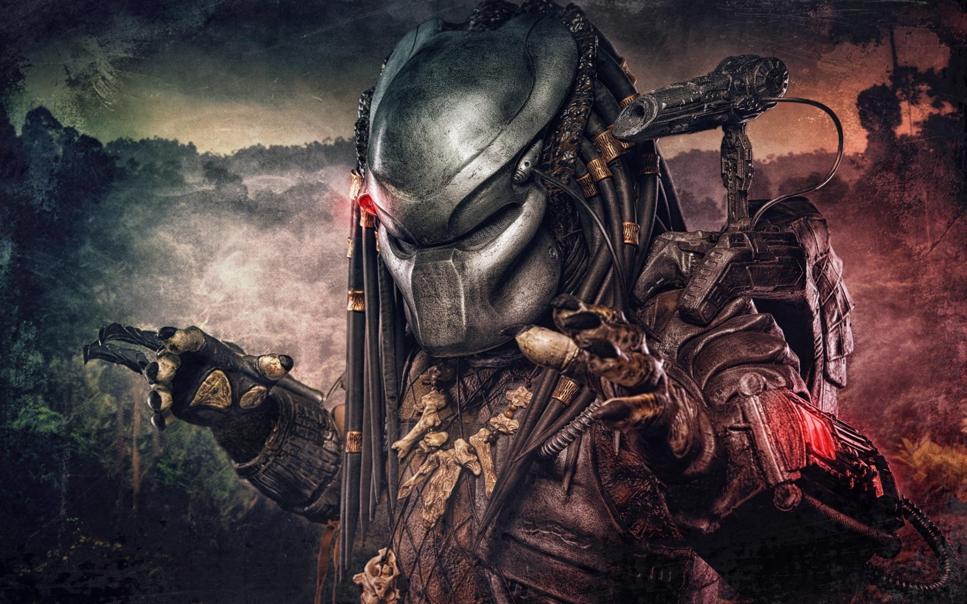 Alien Vs Predator Predator Movie Science Fiction Helmet Digital Art Movies 1920x1200