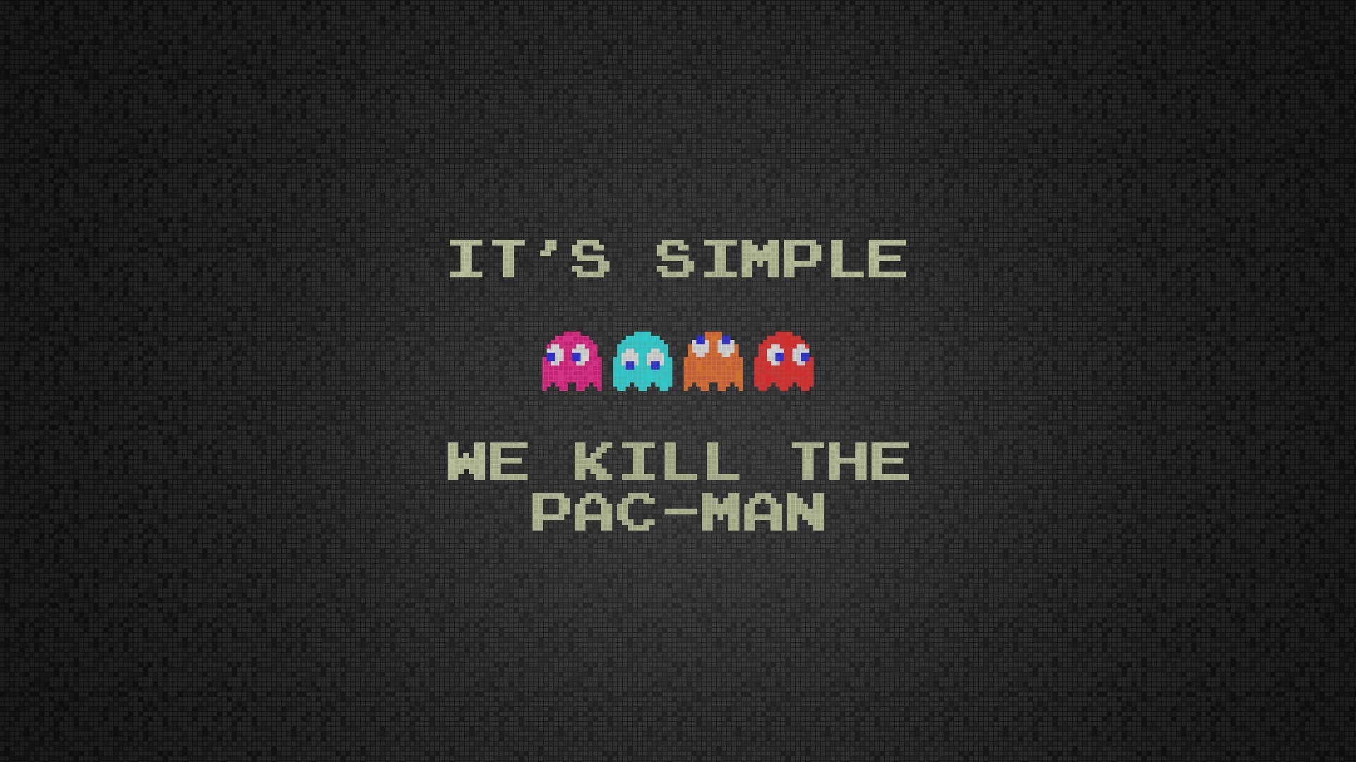 Humor Typography Pac Man Pixels Pacman Retro Games 1920x1080