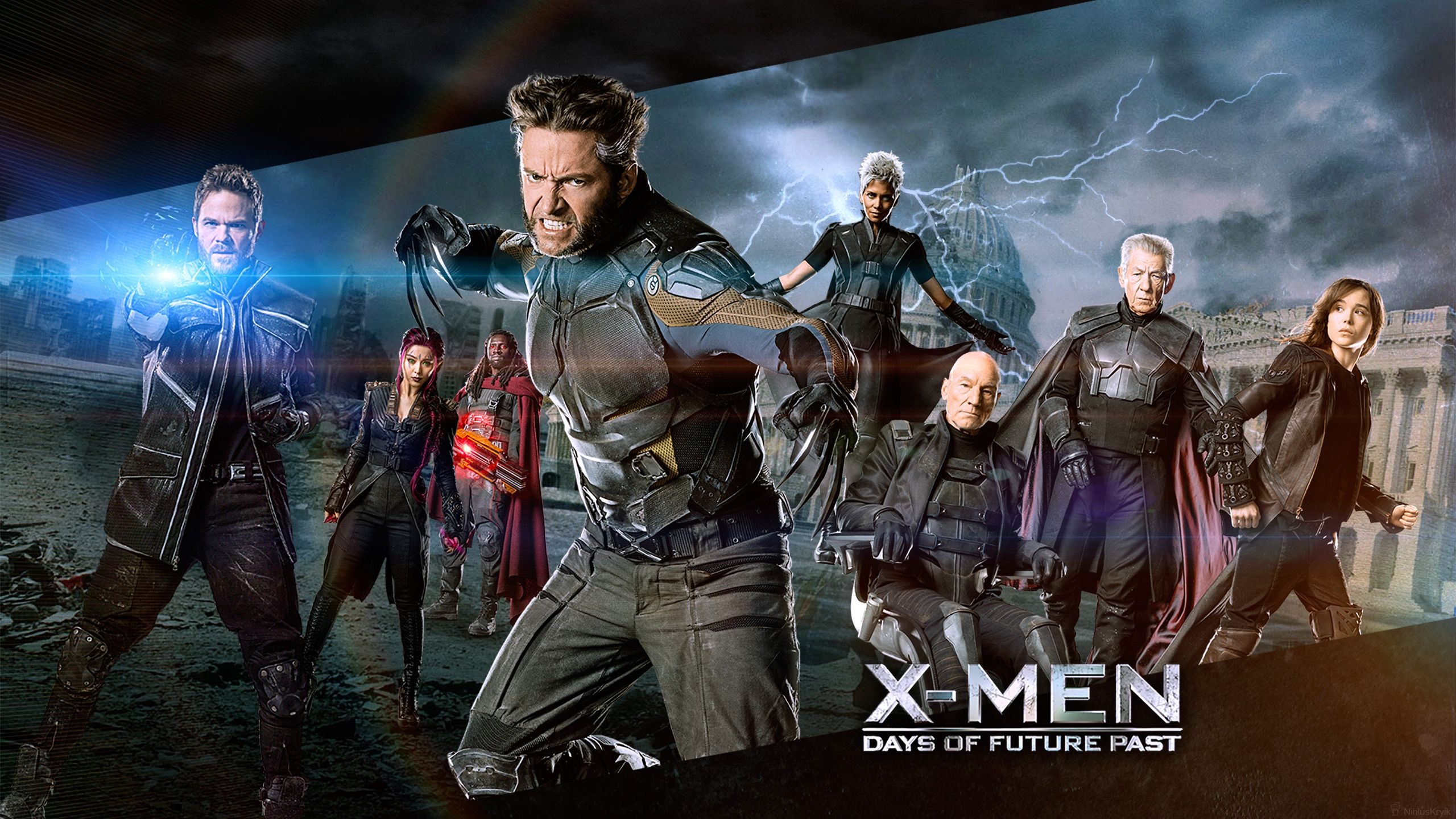 X Men X Men Days Of Future Past Wolverine Magneto Charles Xavier Beast Character Ian McKellen Movies 2560x1440