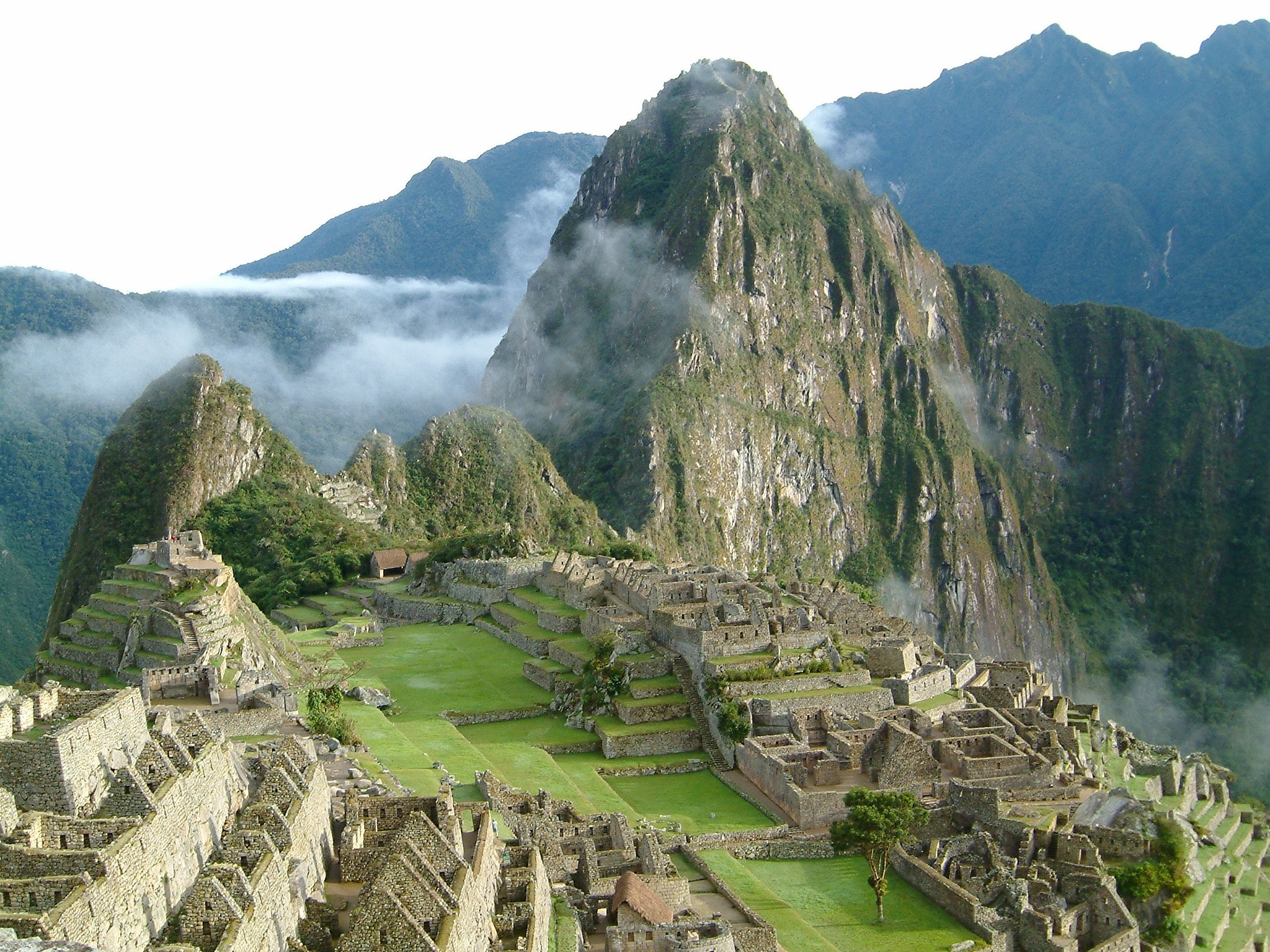 Peru Machu Picchu Mountains Mist Architecture Inca 2048x1536