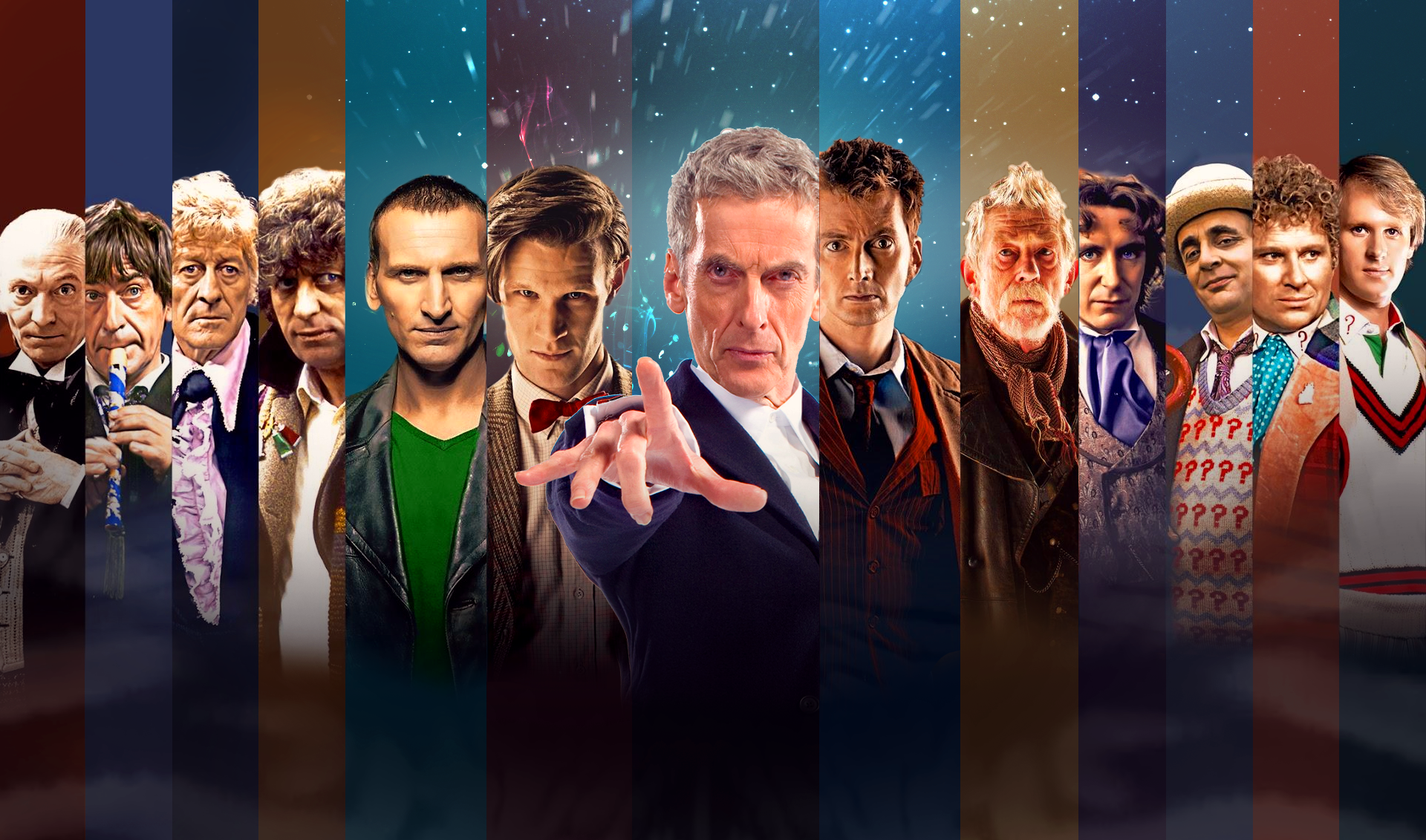 Doctor Who The Doctor Christopher Eccleston David Tennant Matt Smith Peter Capaldi Tom Baker John Hu 1920x1131