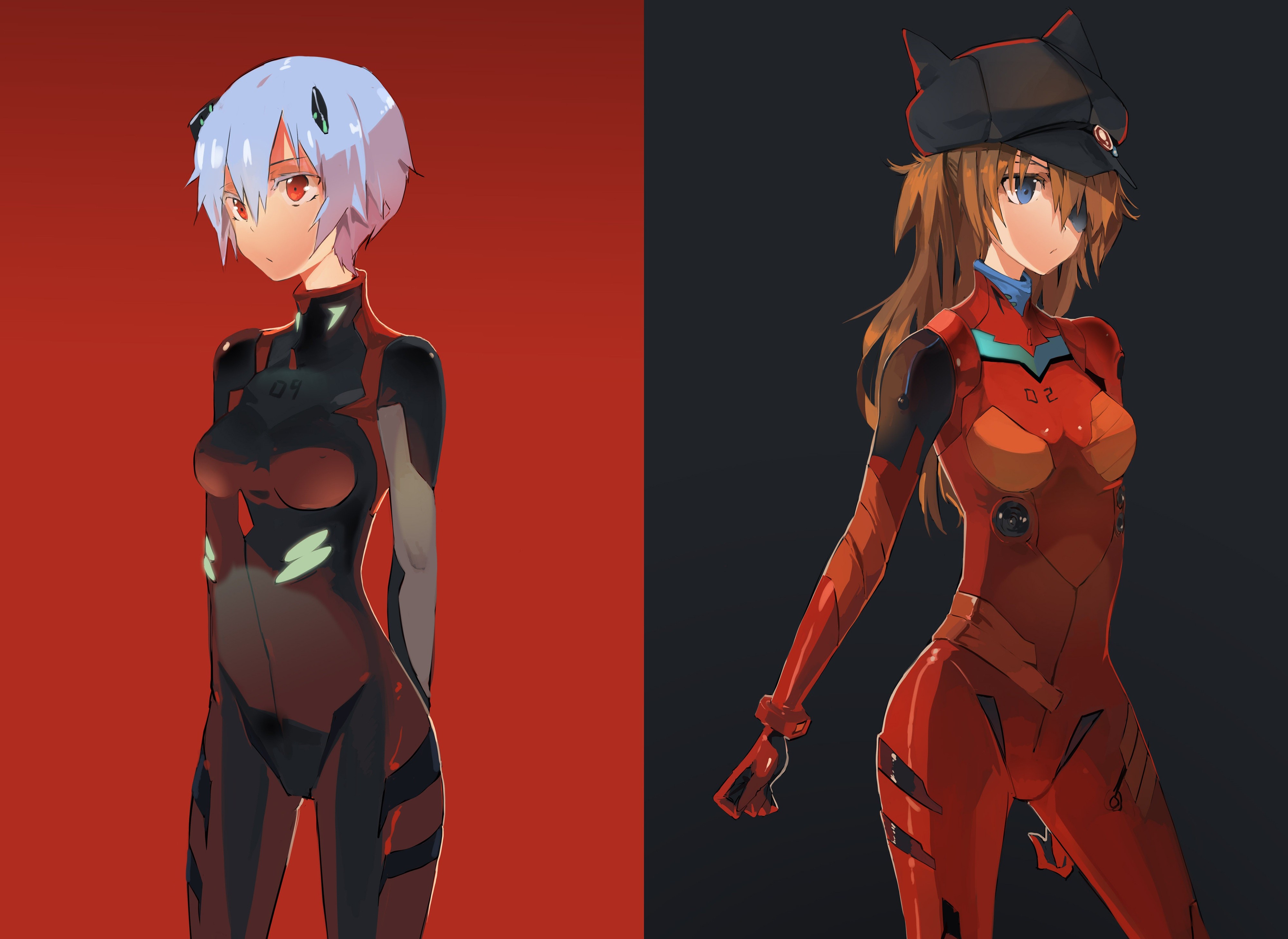 Asuka Langley Soryu Ayanami Rei Neon Genesis Evangelion Anime Girls Anime Asuka Langley Shikinami Sa 4000x2916